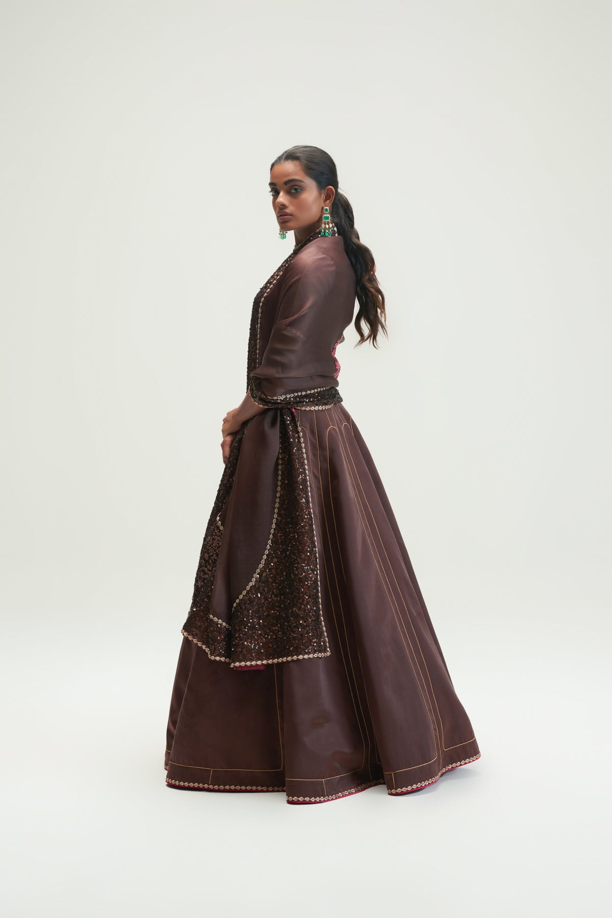 Mud Brown Lehenga Set