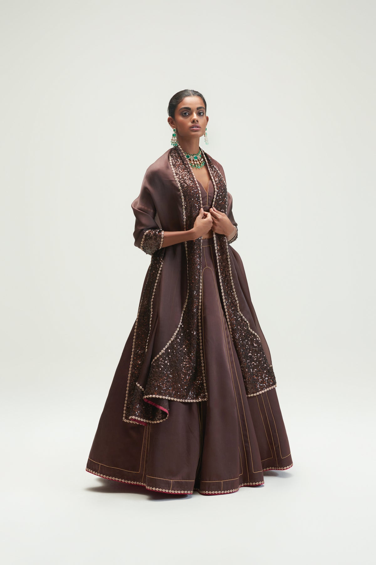 Mud Brown Lehenga Set