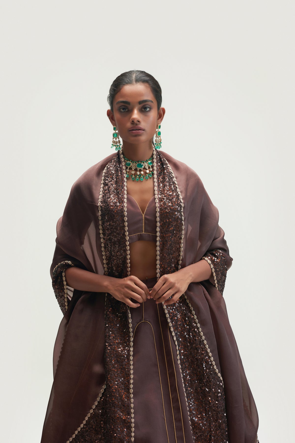 Mud Brown Lehenga Set