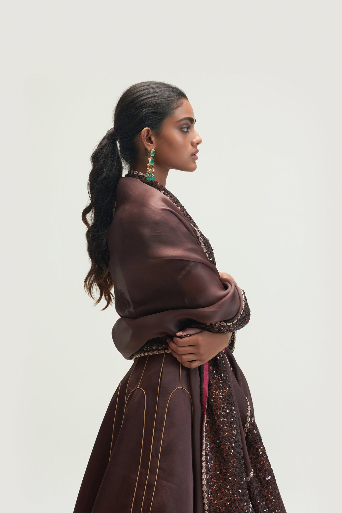 Mud Brown Lehenga Set