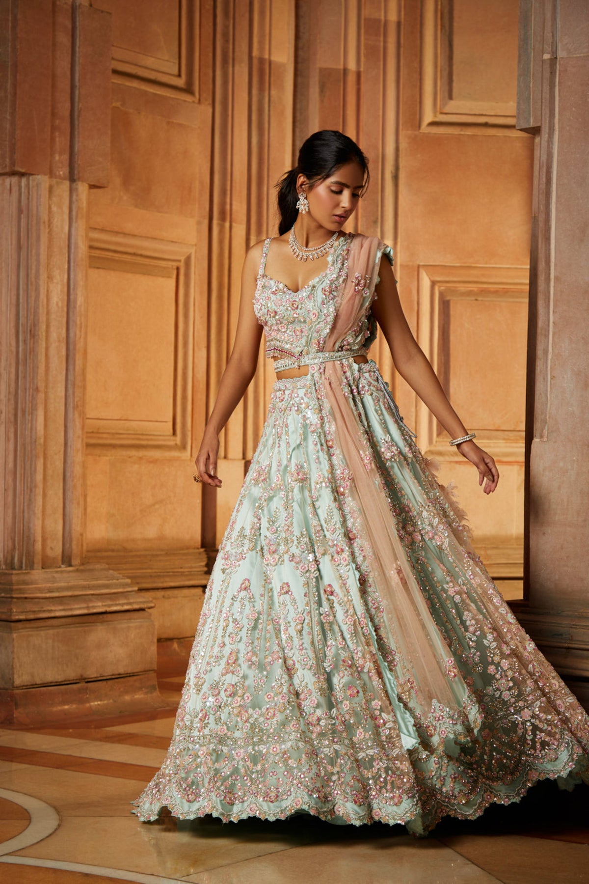 Soft Sage Green Lehenga Set