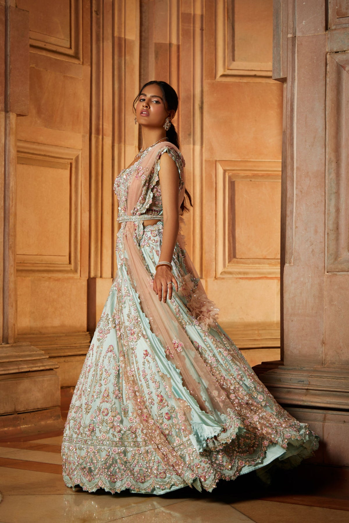 Soft Sage Green Lehenga Set