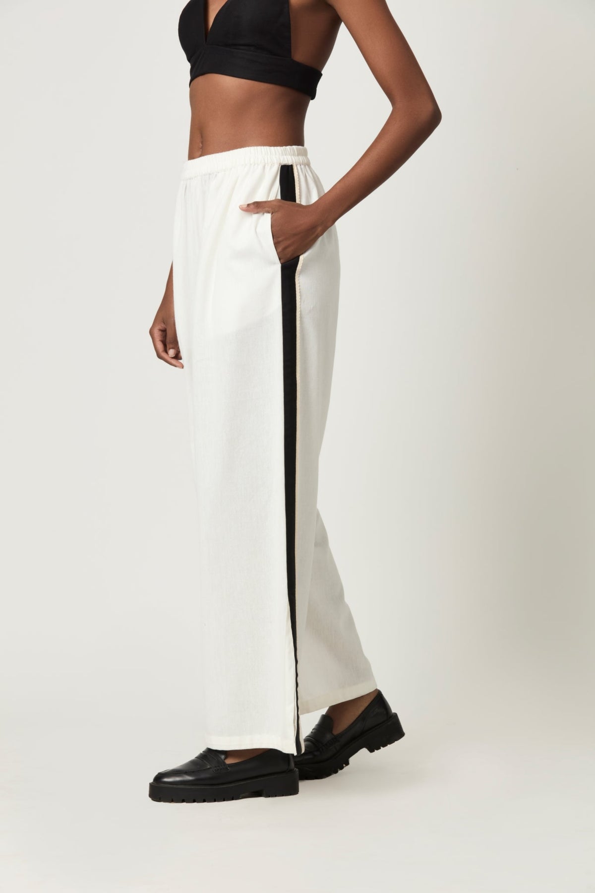 Luna Striped Slit Trousers