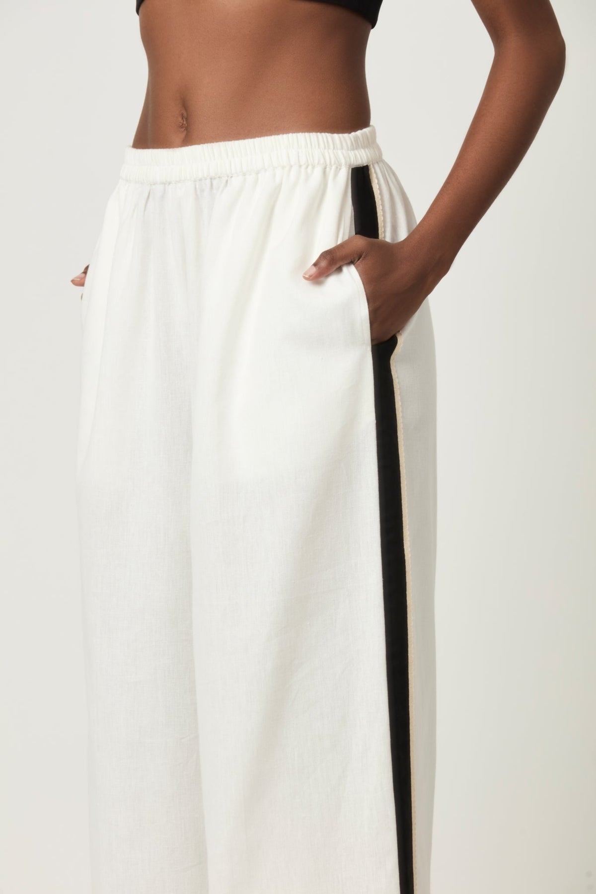 Luna Striped Slit Trousers