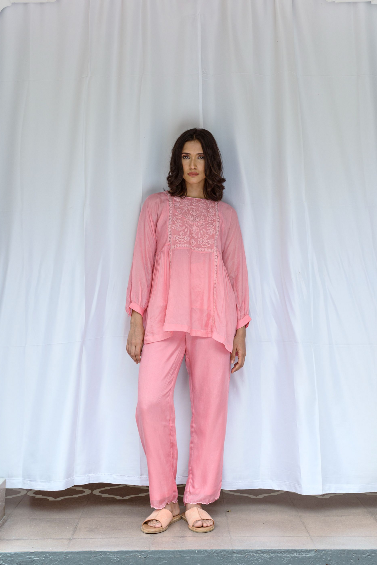 Top With Hand Embroidered Yoke