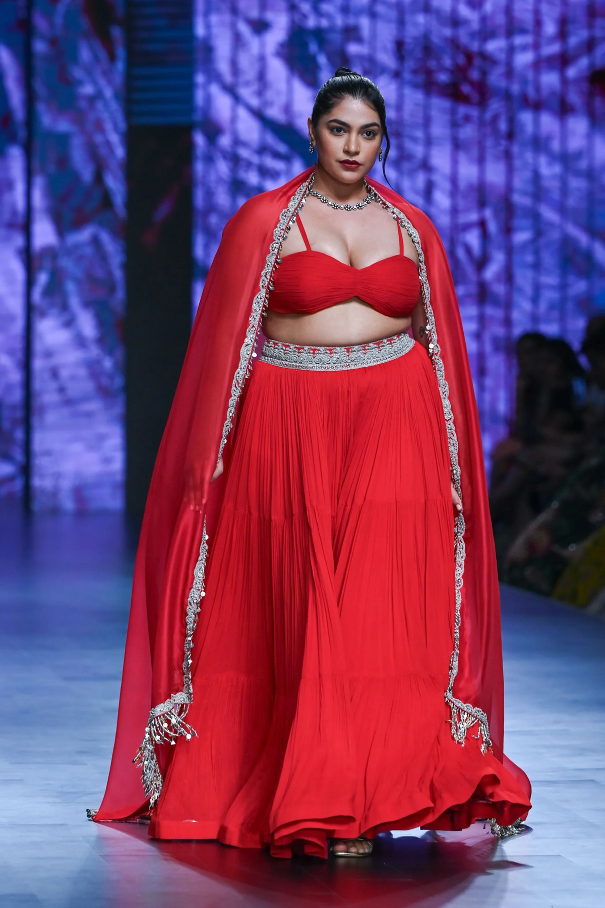 Red Bustier &amp; Sharara Set