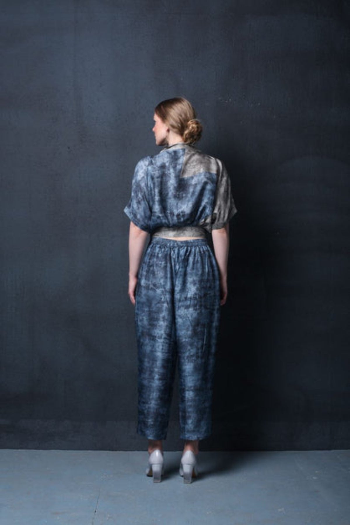 Grey Abstract Geometric Print Co-ord Set