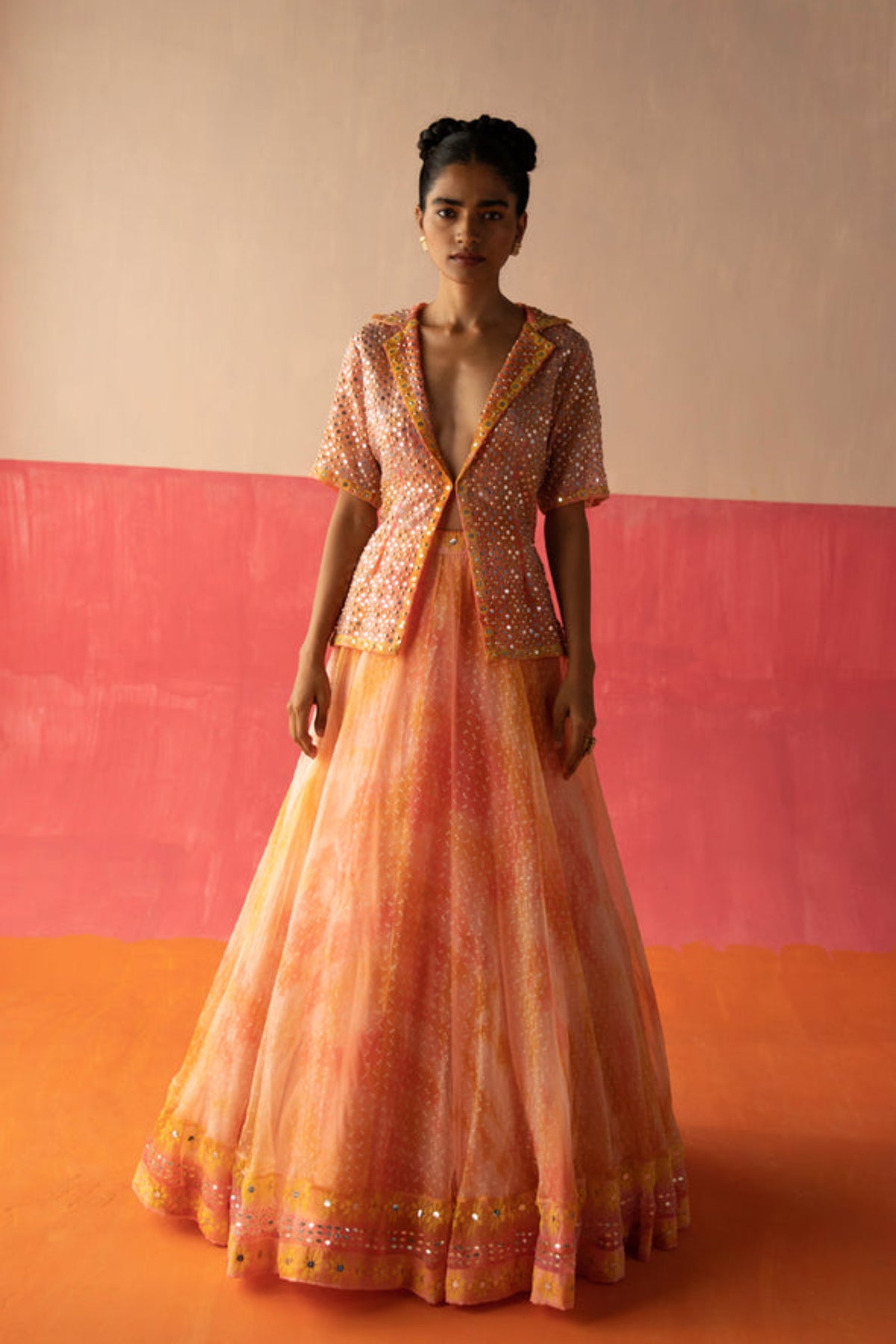 Shaded Amy Short Jacket Lehenga Set