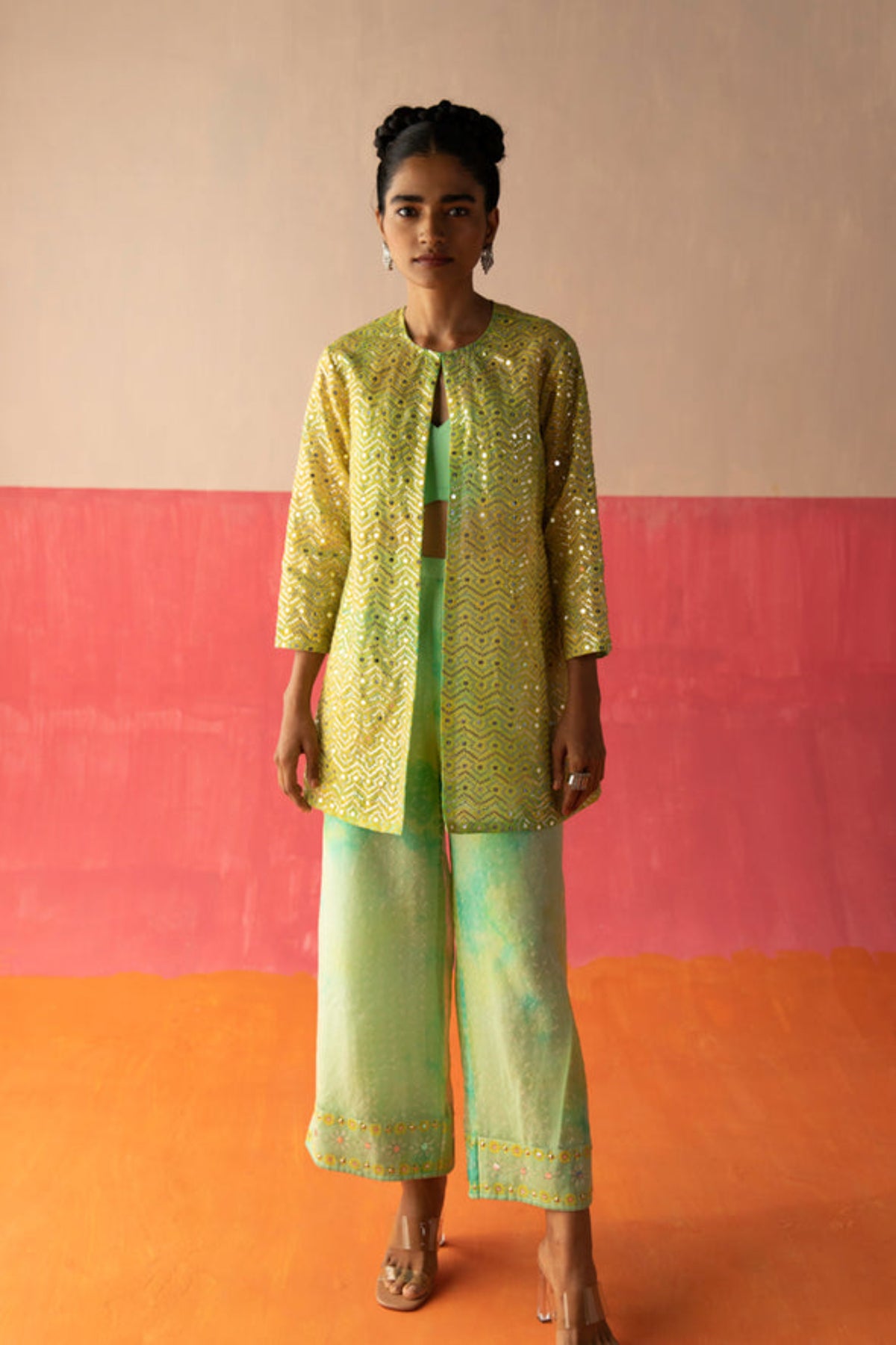 Shaded Ina Short Jacket Trouser Set