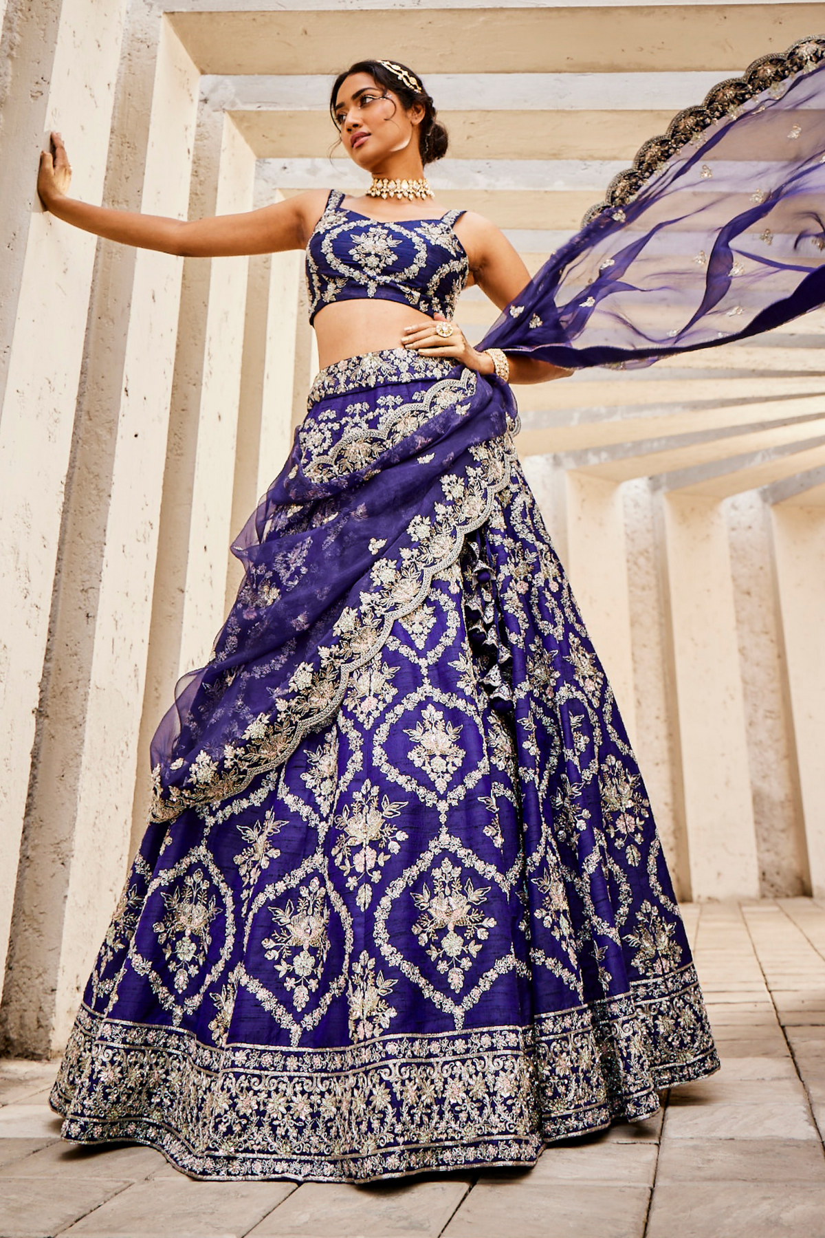 Royal Blue Heavy Lehenga