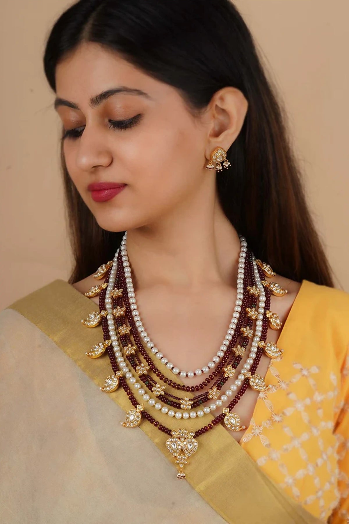 Gold Plated Thappa Necklace Set