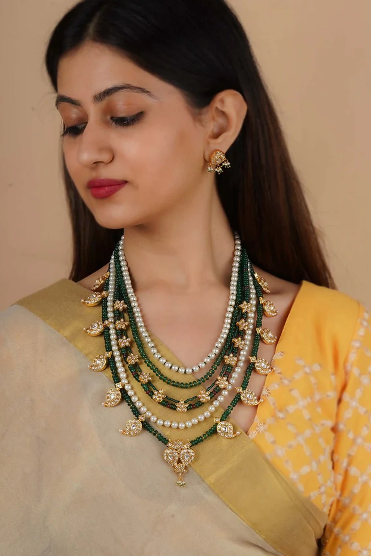 Thappa Jadau Kundan Necklace Set