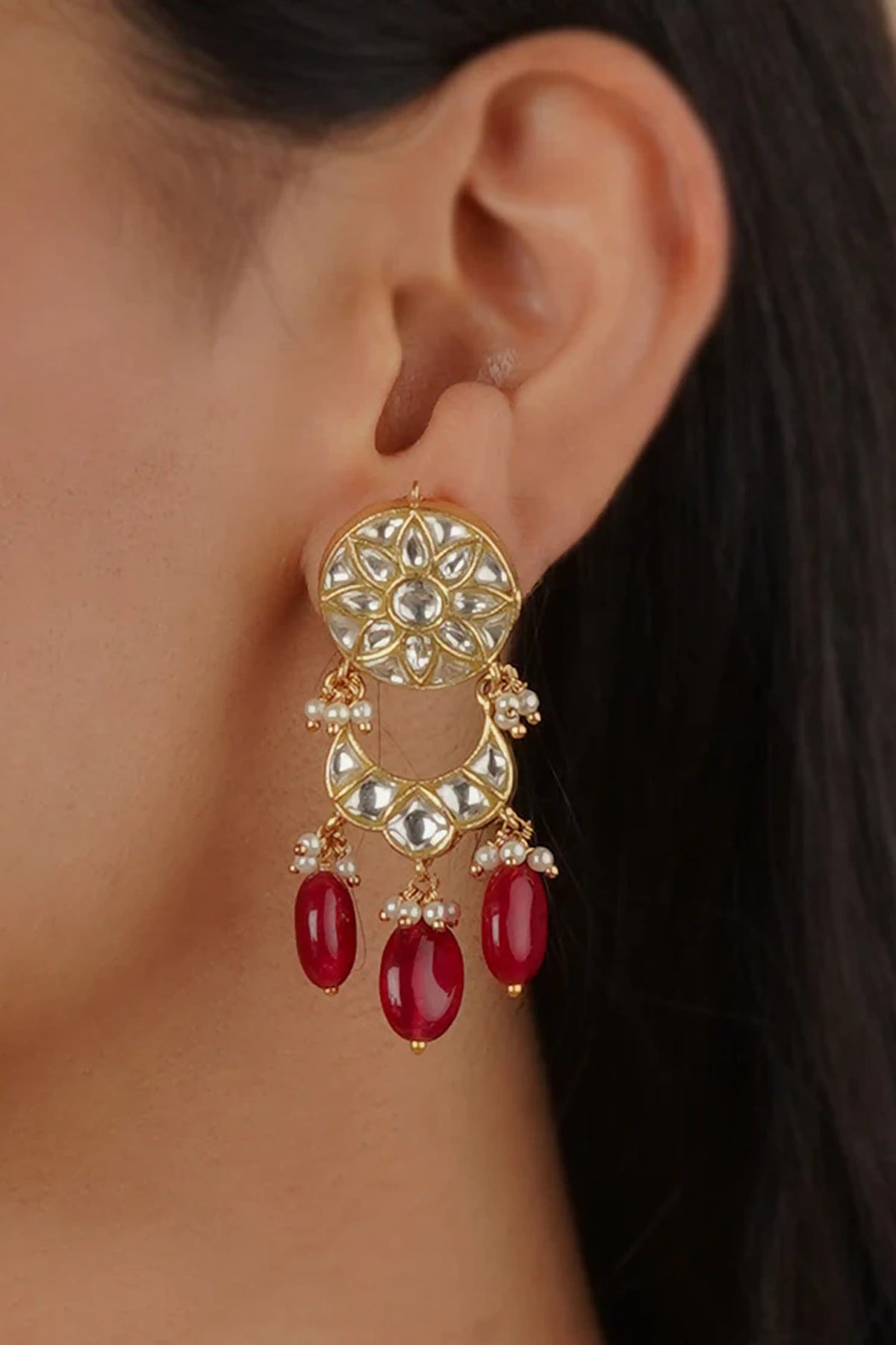 Pink Color Thappa Necklace Set