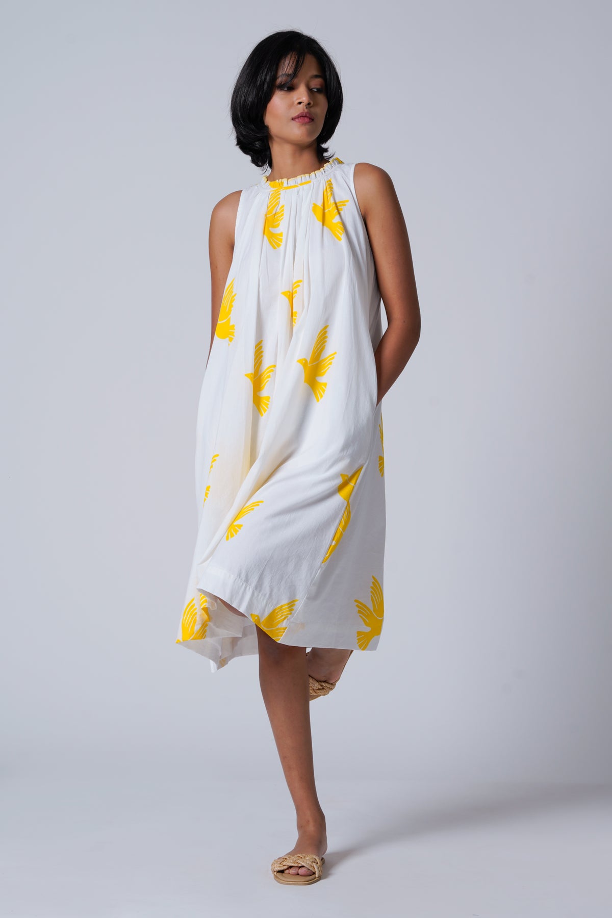 Flawless Flutter Yellow Dress