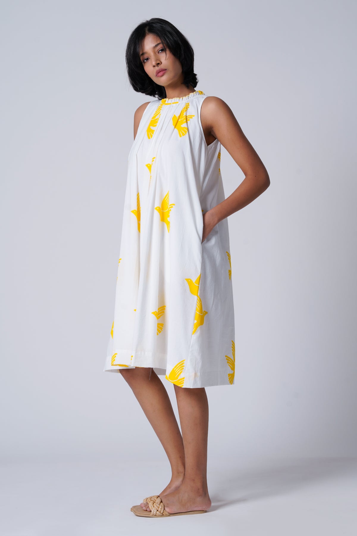 Flawless Flutter Yellow Dress