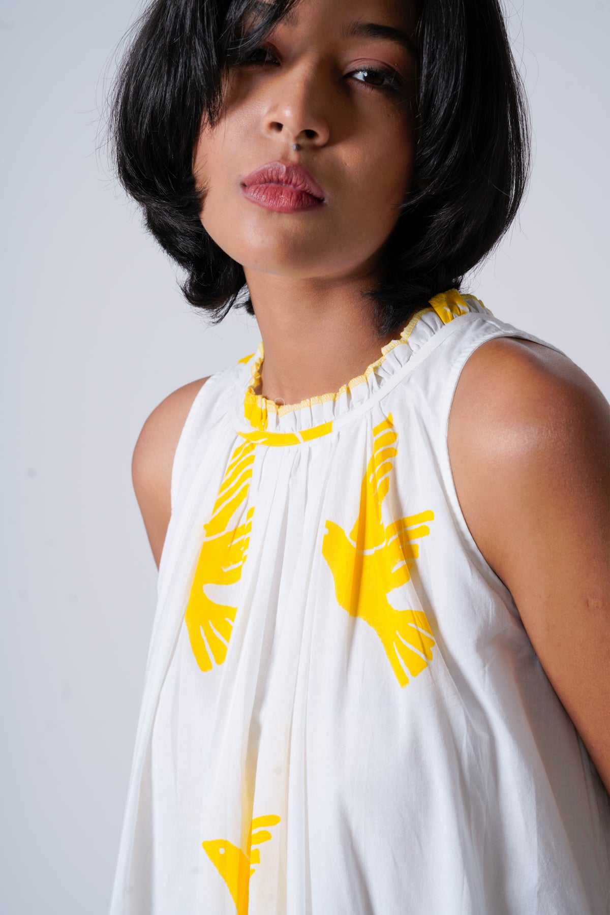 Flawless Flutter Yellow Dress