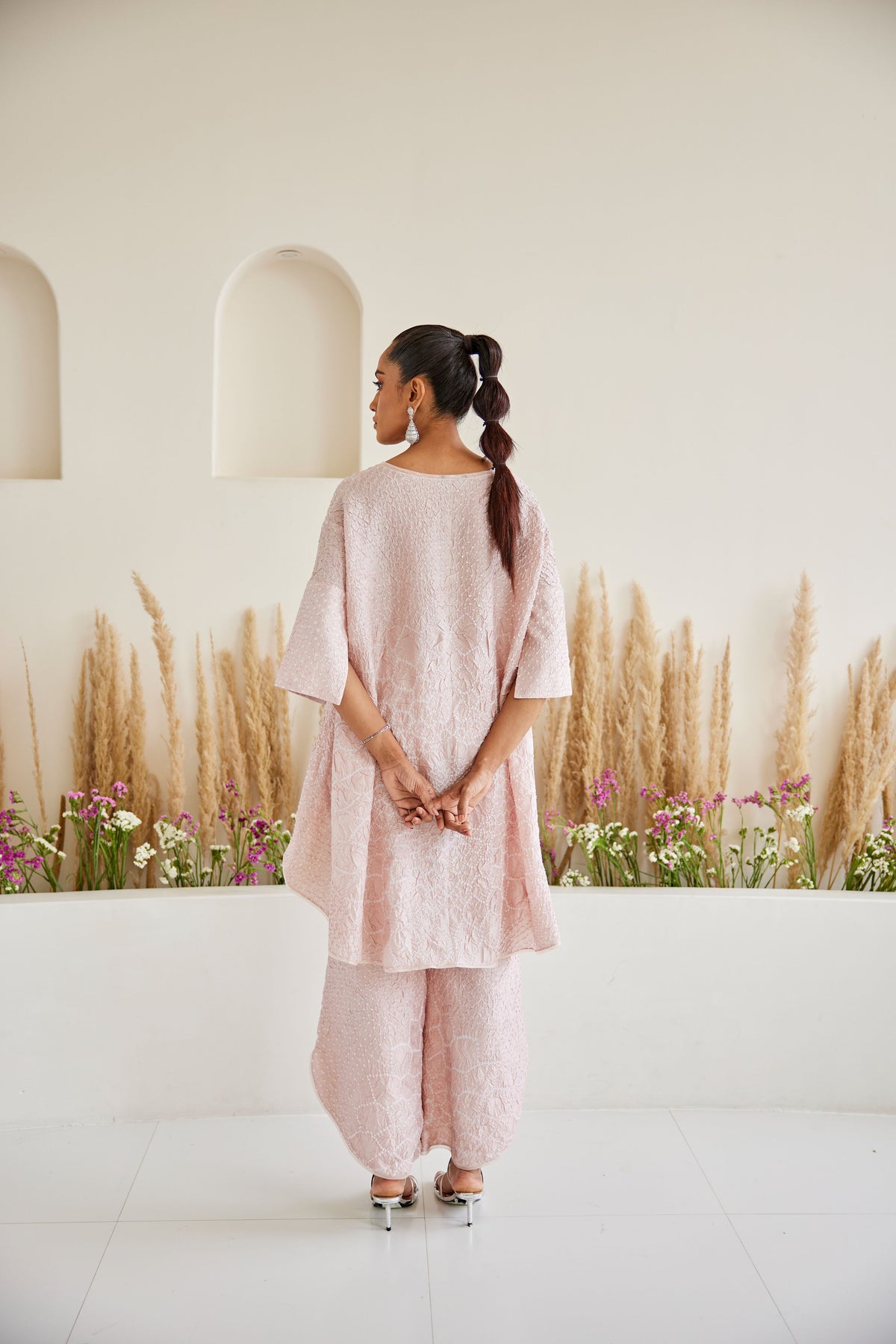Artisanal Bandhani Long Asym Top