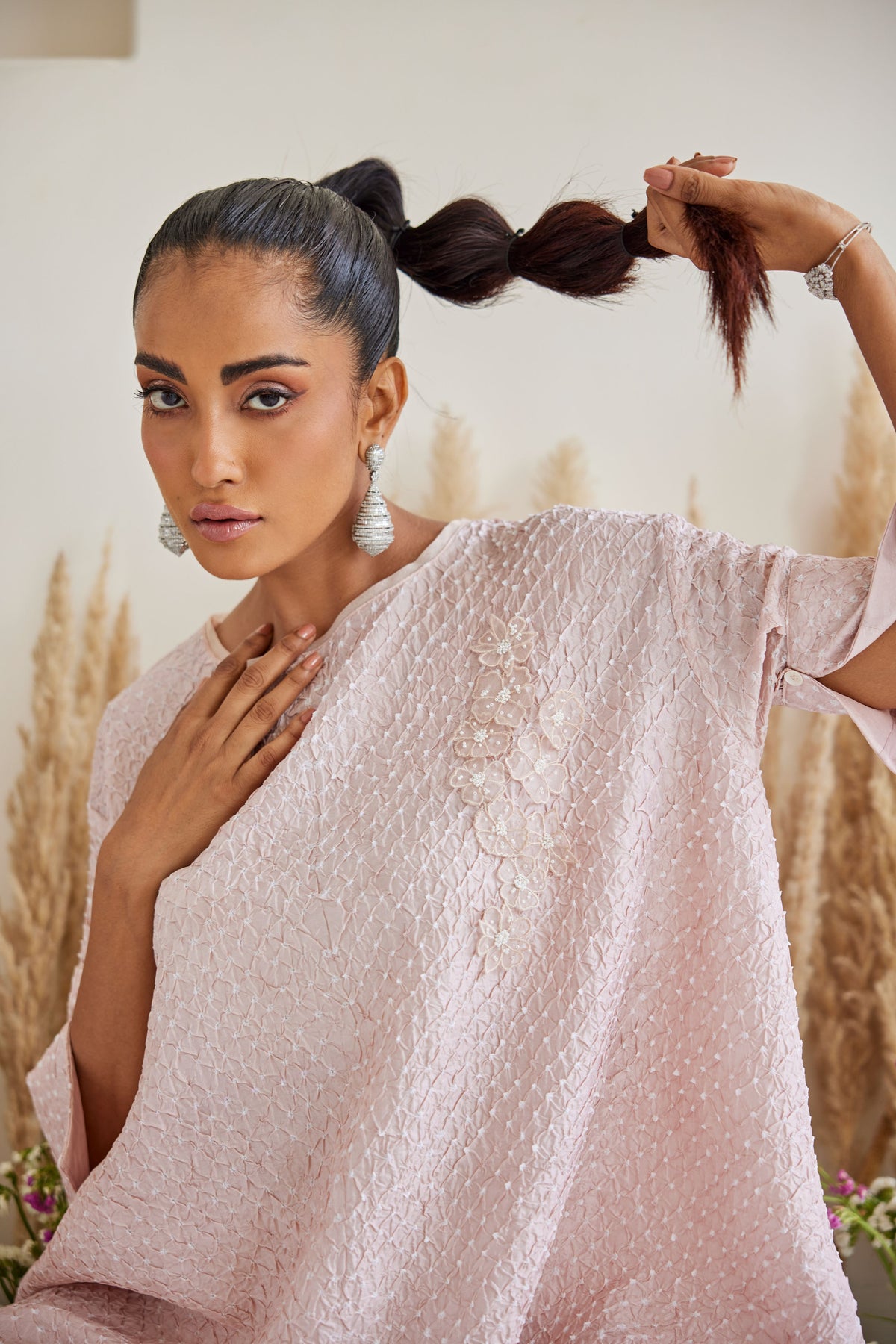 Artisanal Bandhani Long Asym Top