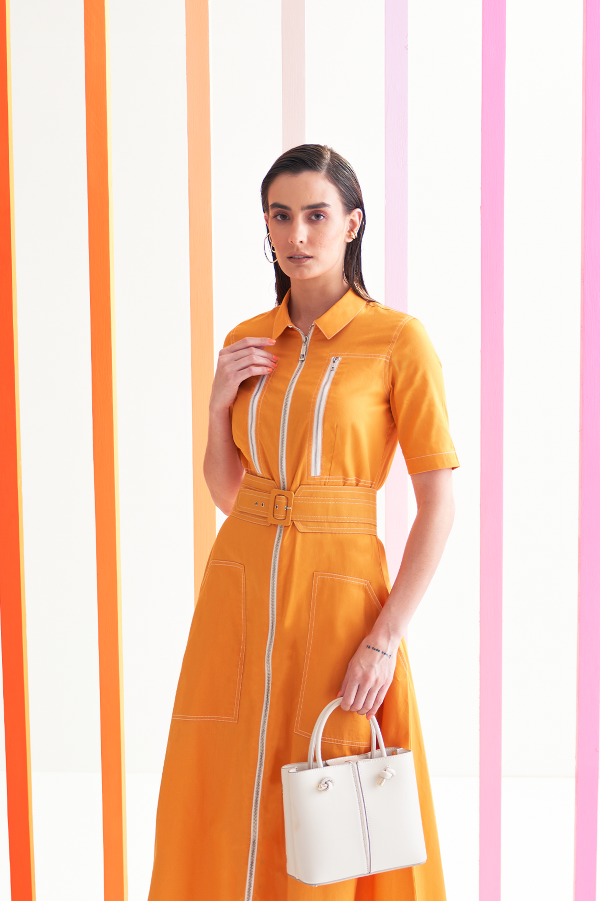 Terina Orange Dress