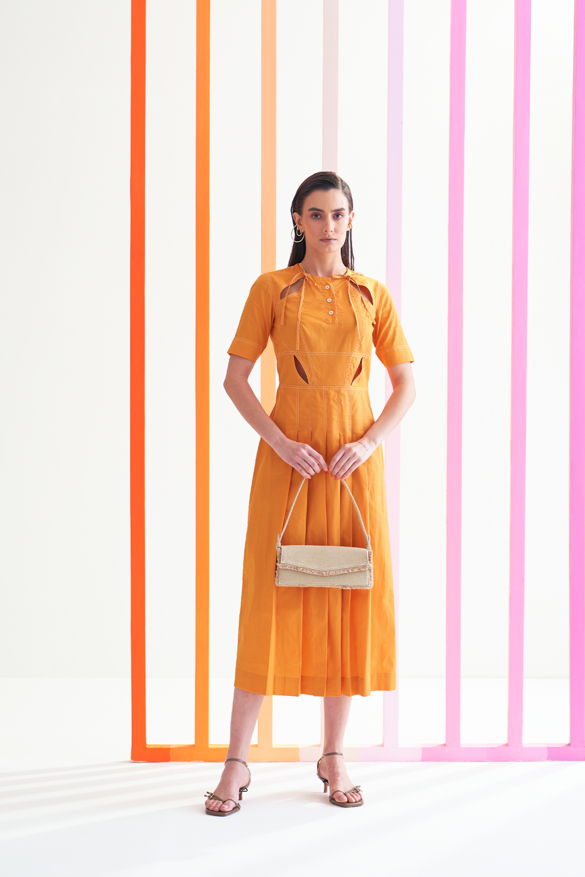 Franca Golden Orange Dress
