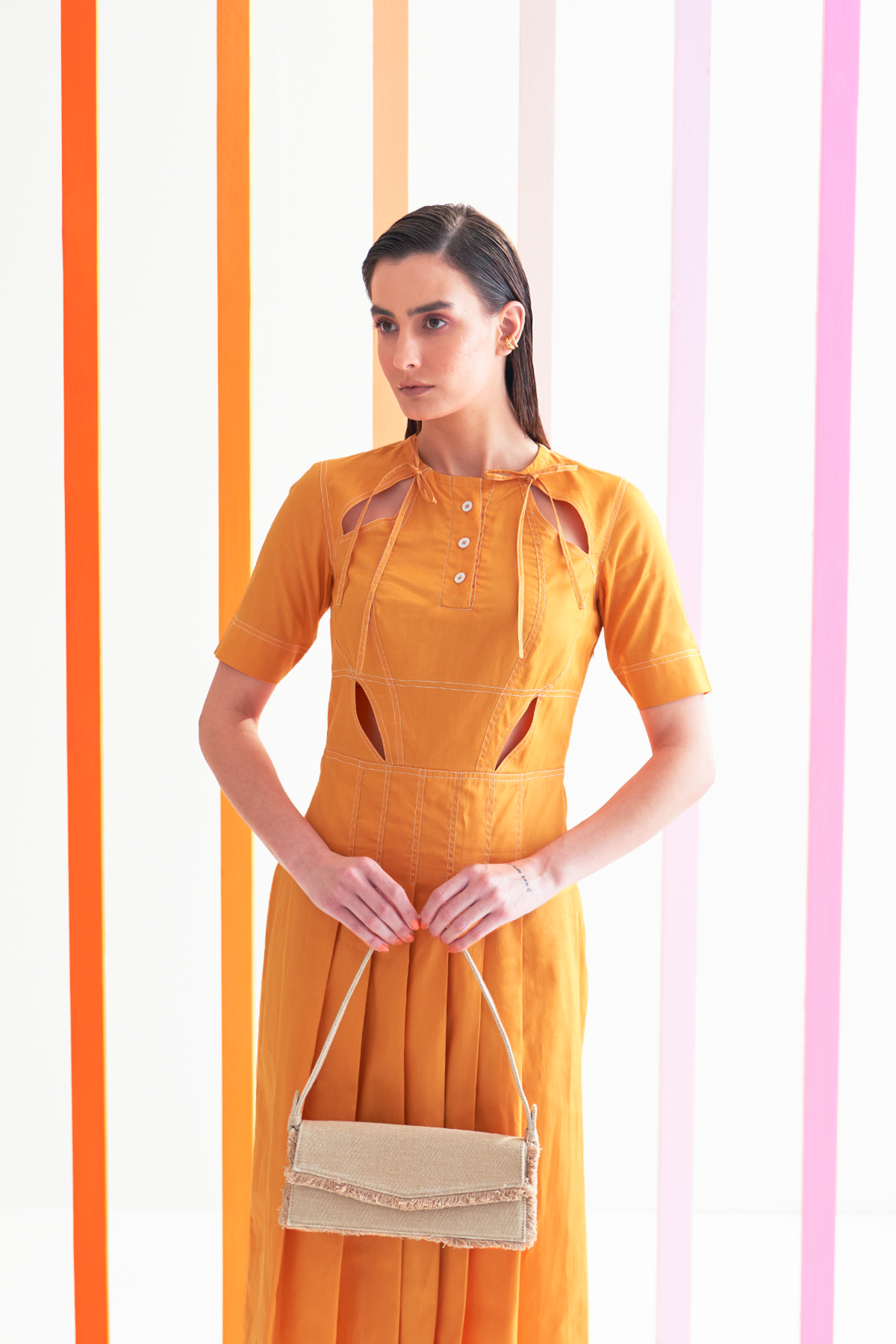 Franca Golden Orange Dress