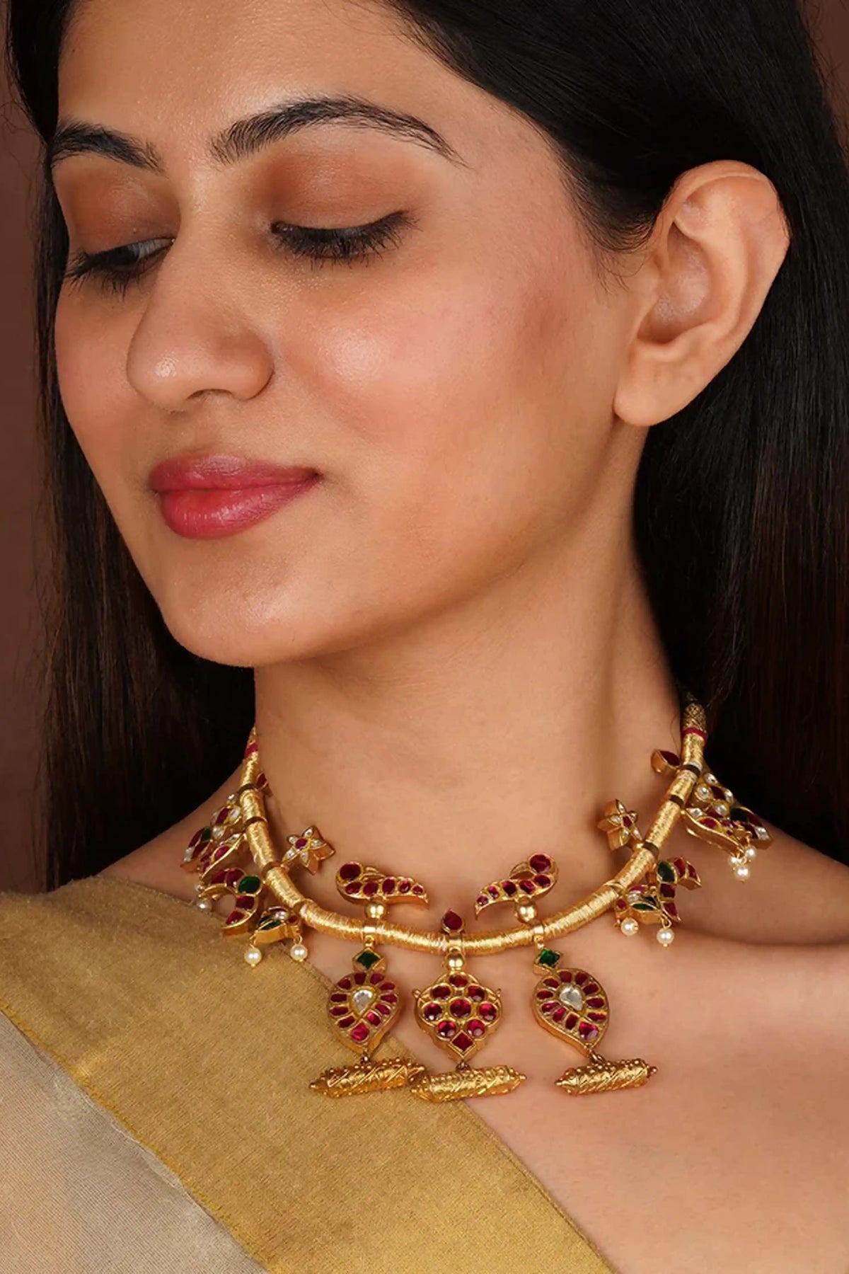 Multicolor Gold Plated Necklace