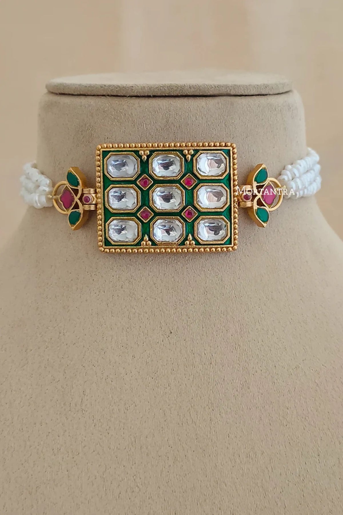 Mortantra Multicolor Gold Plated Necklace