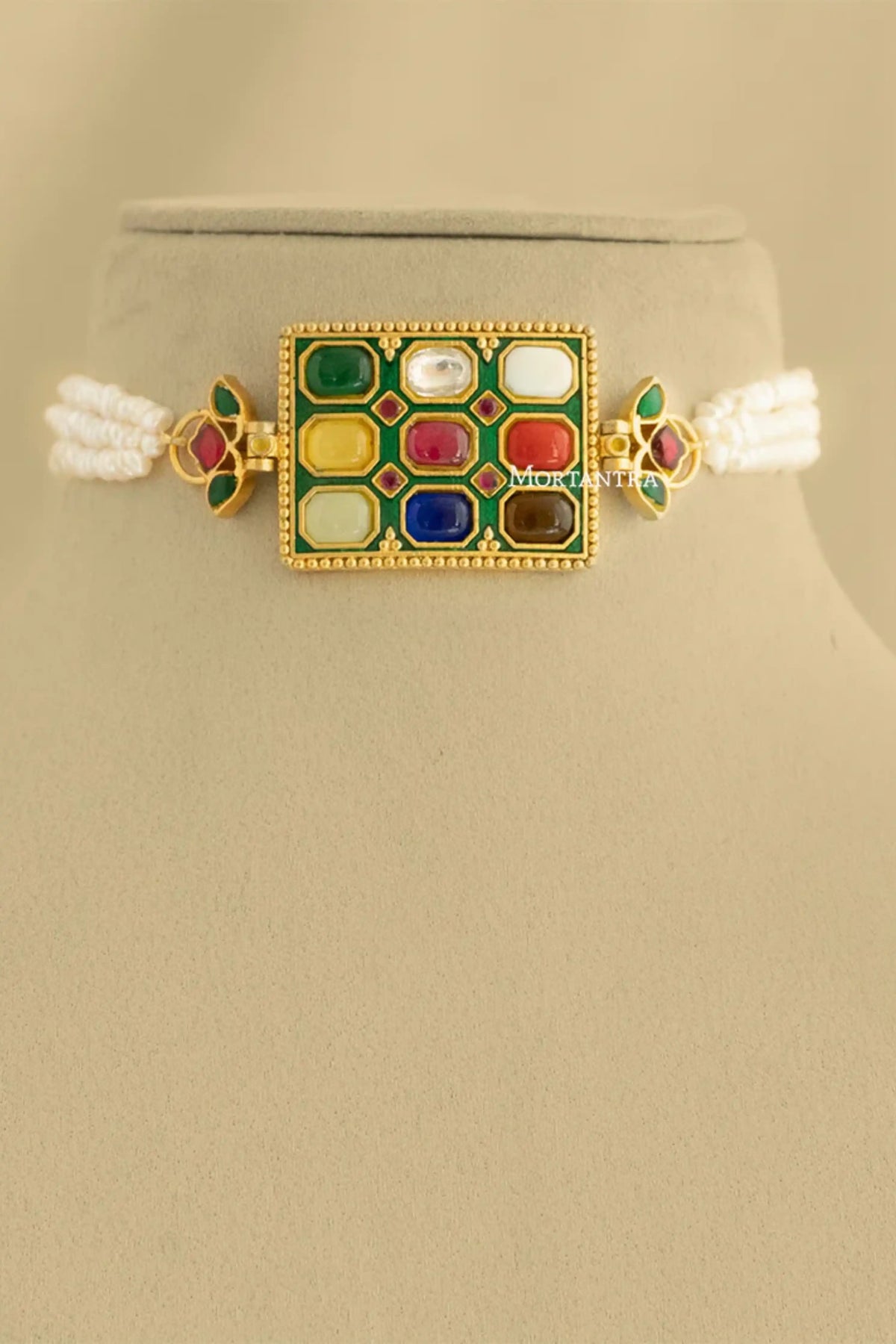 Navratna Gold Plated Necklace