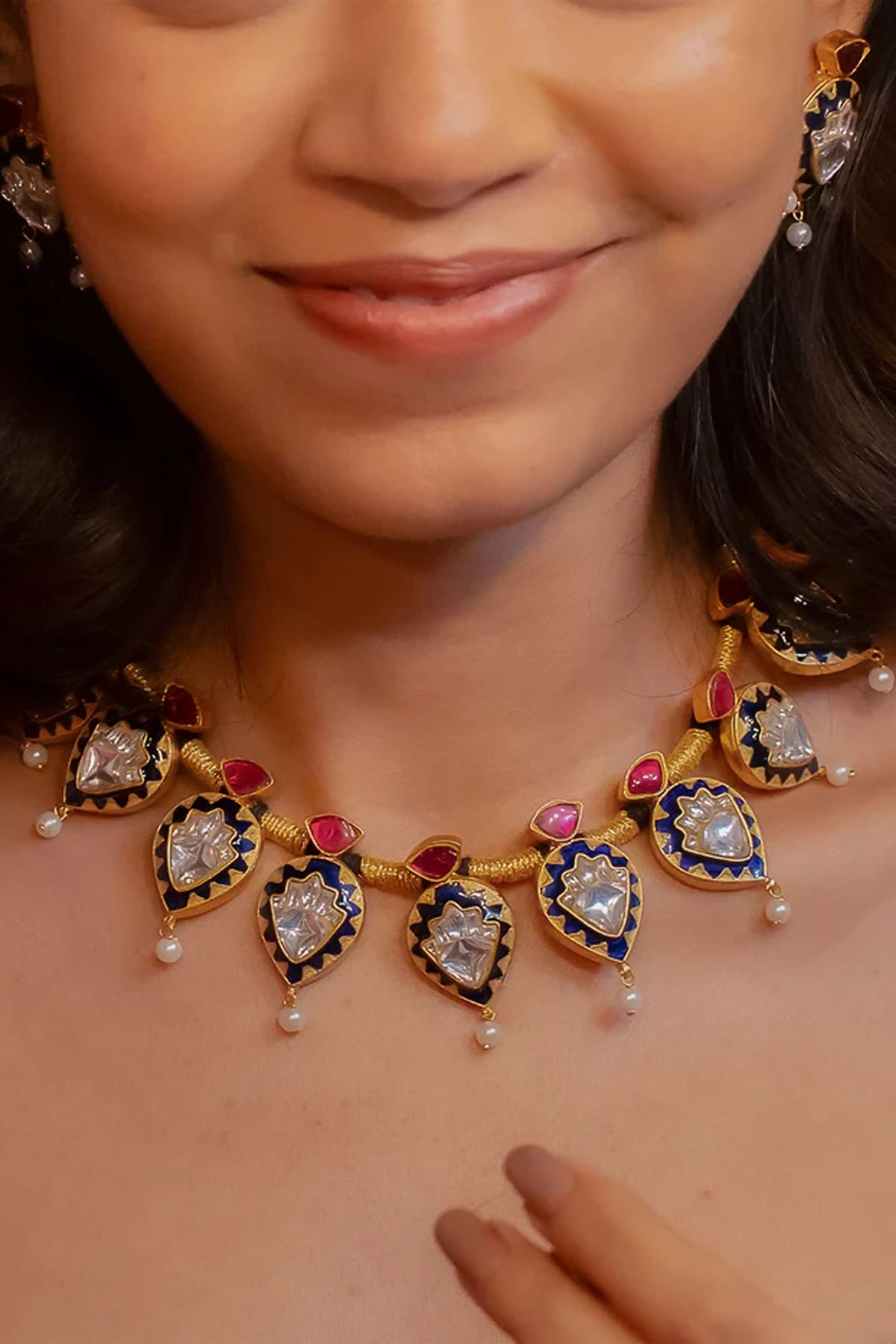 Multicolor Gold Plated Necklace Set