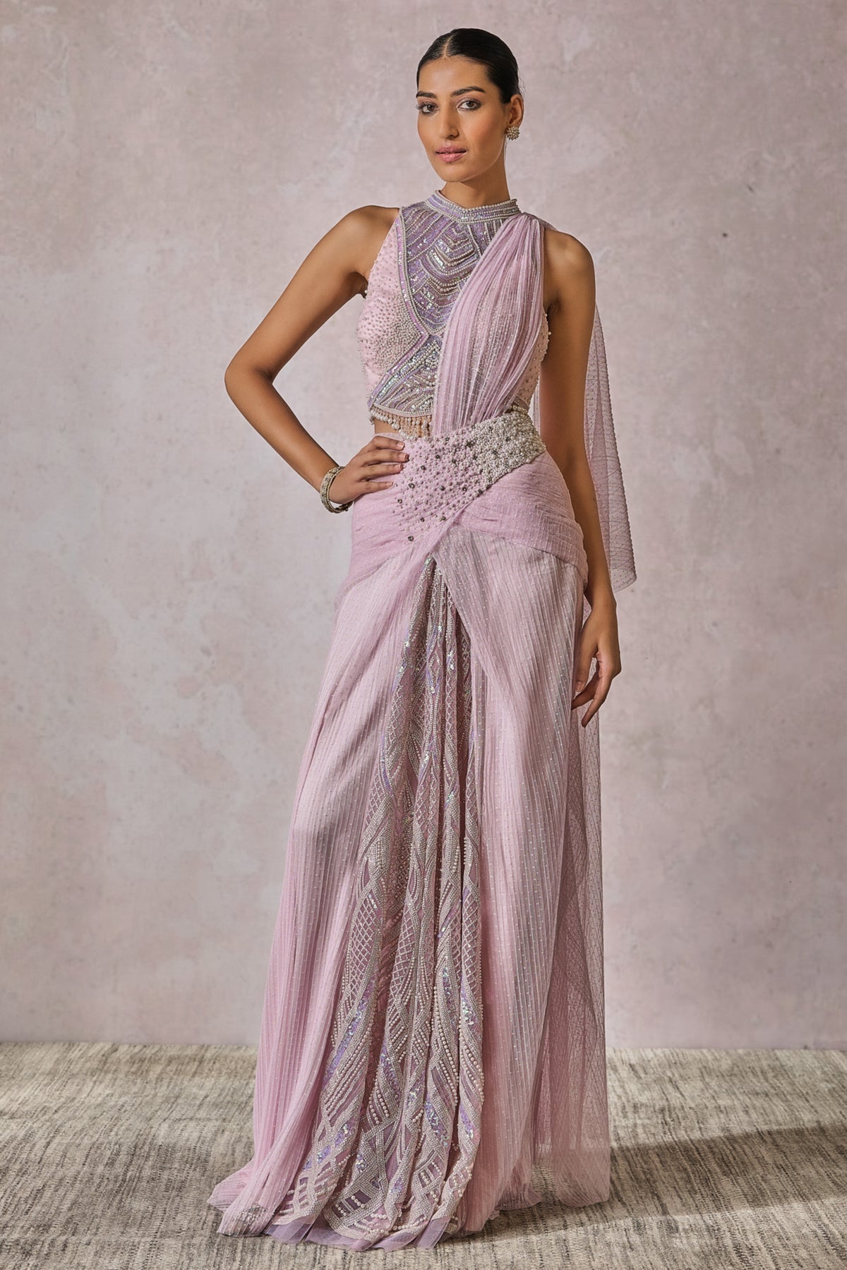 Lilac Drape Saree