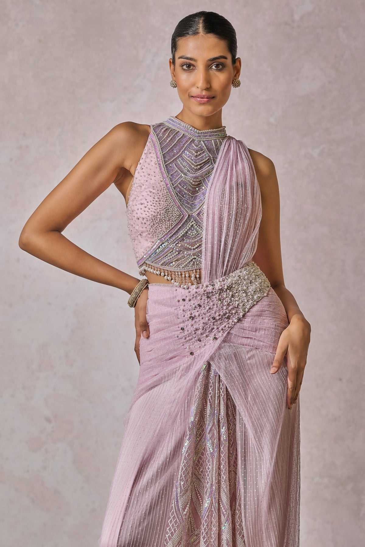 Lilac Drape Saree
