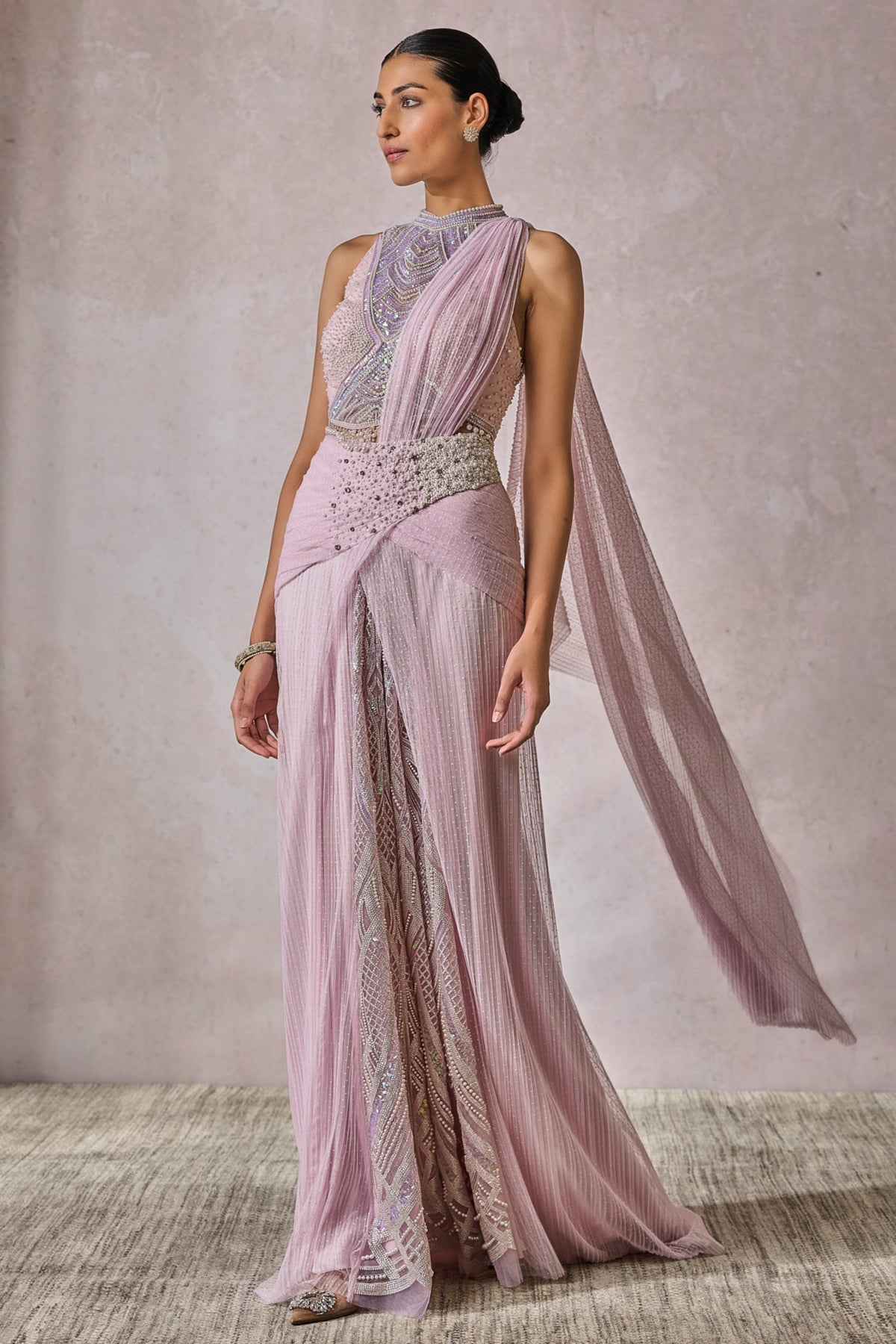 Lilac Drape Saree