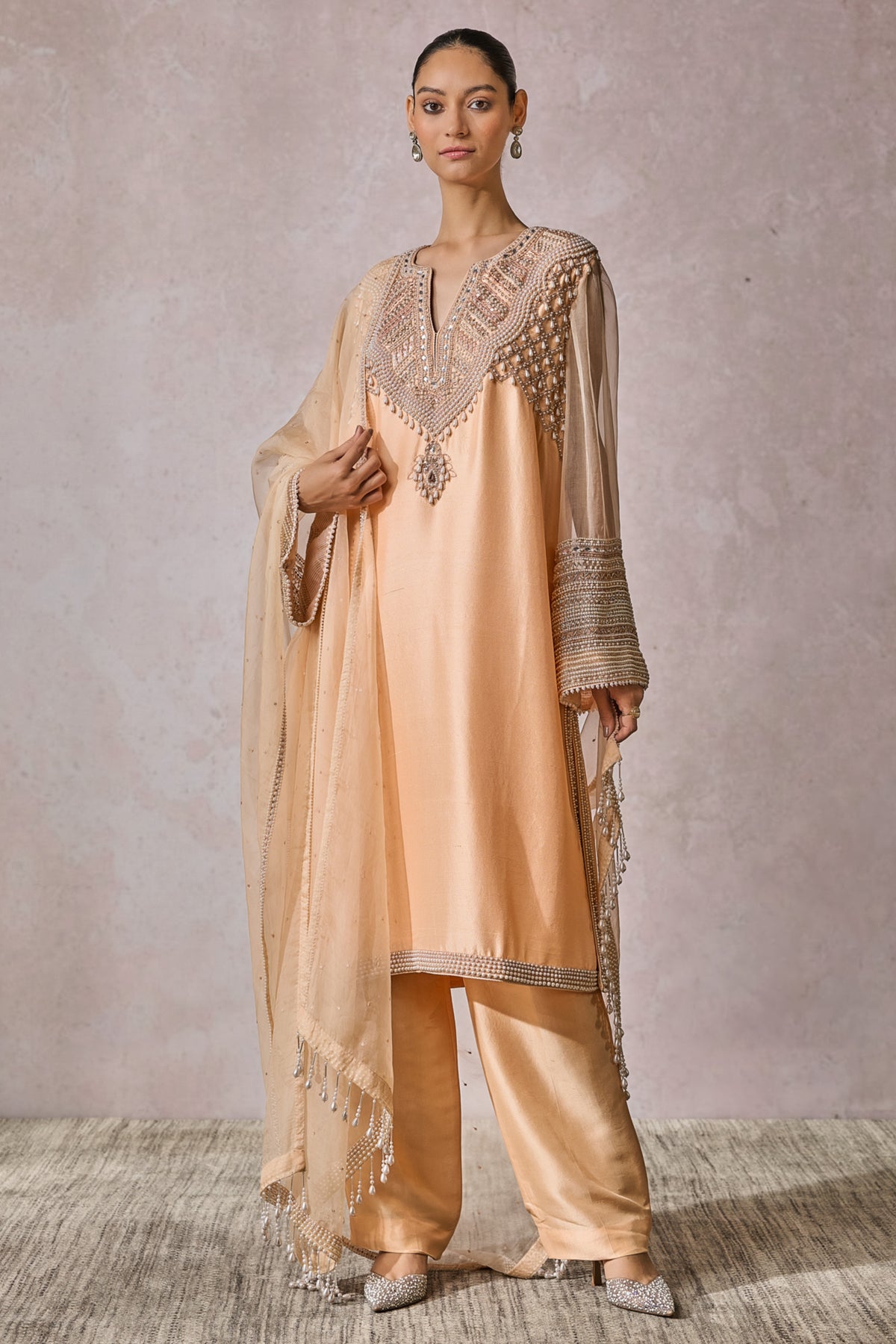 Peach Kurta Set
