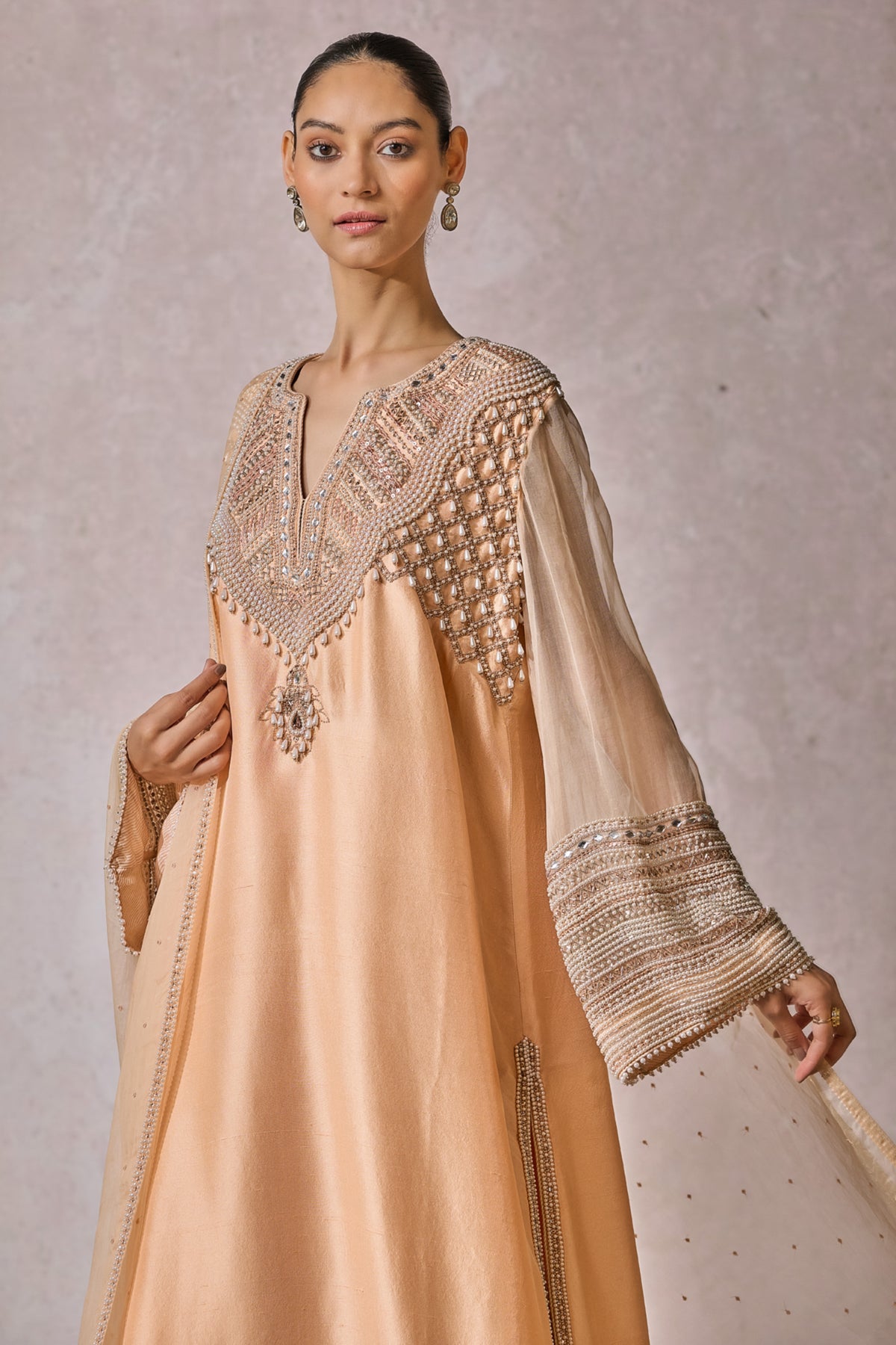 Peach Kurta Set