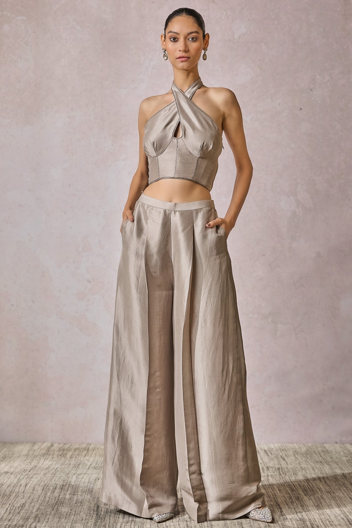 Silver Corset With Trousers
