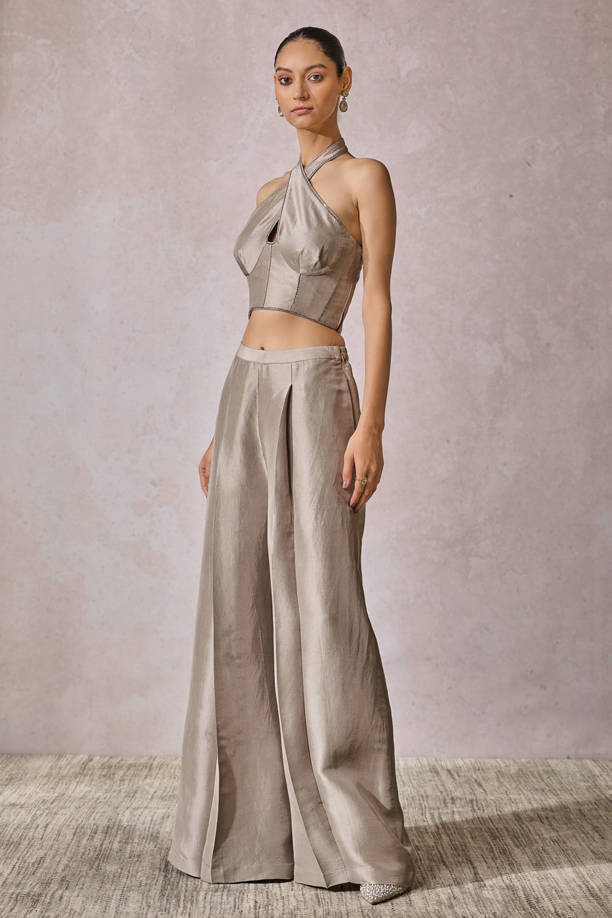 Silver Corset With Trousers