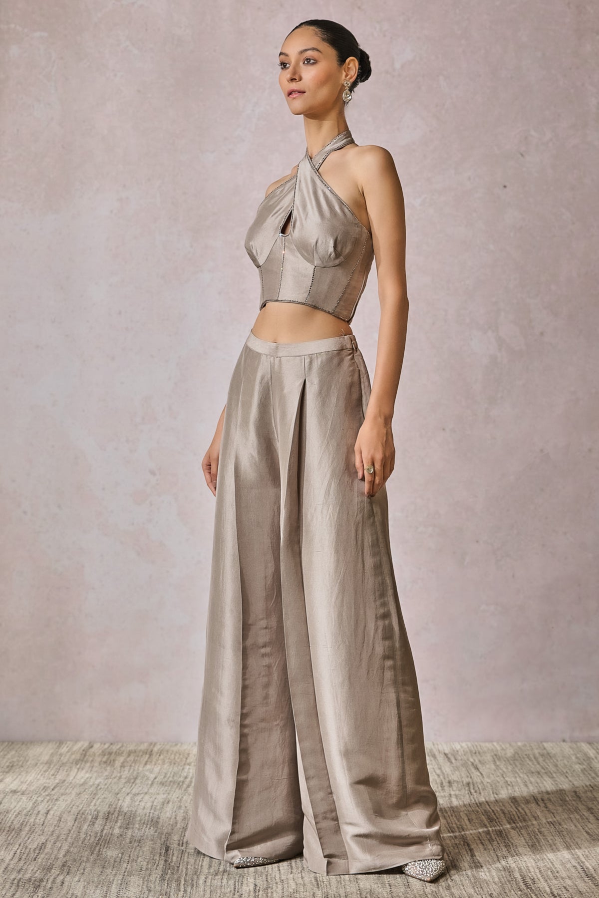 Silver Corset With Trousers