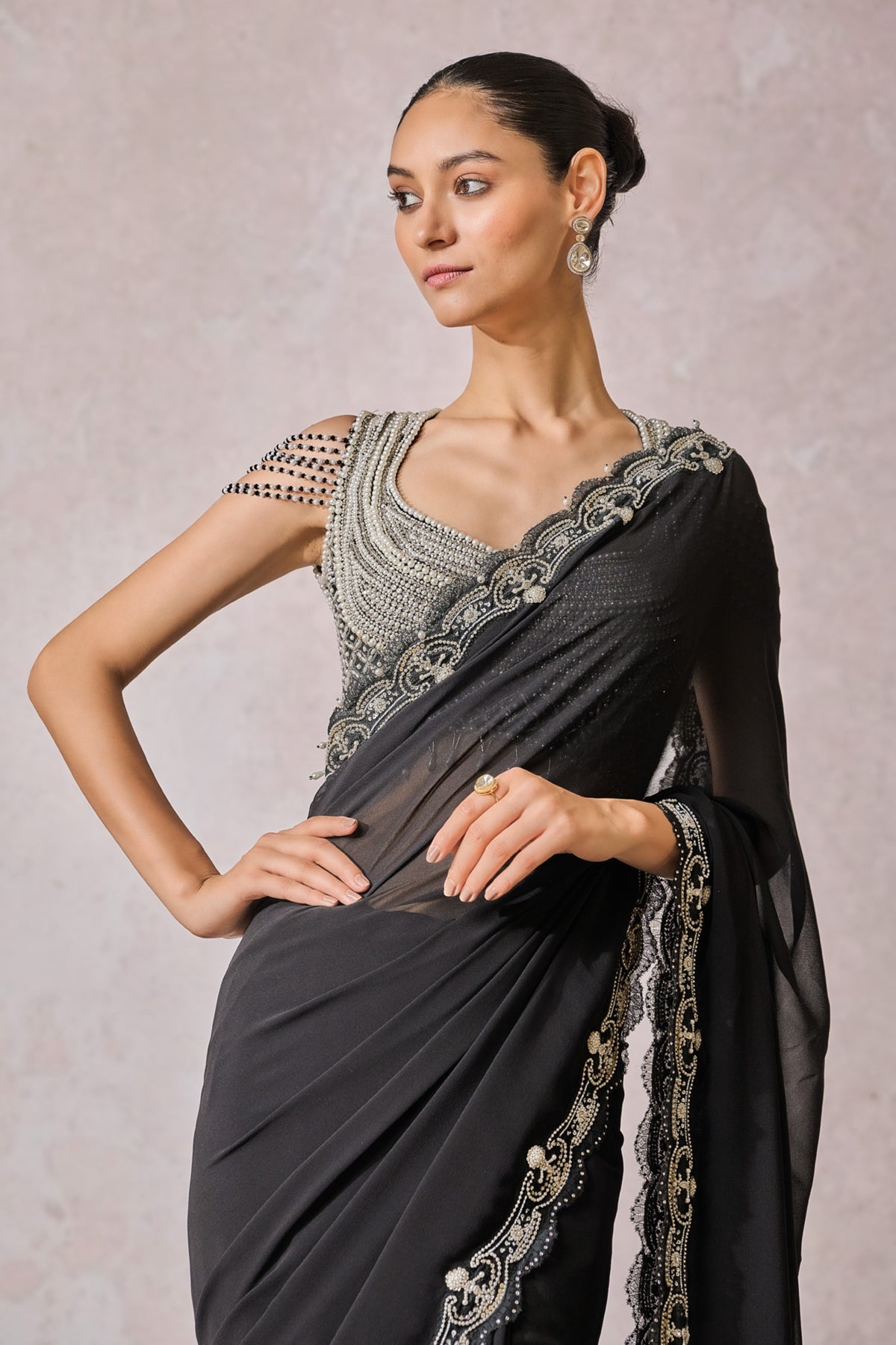 Black Saree With Blouse