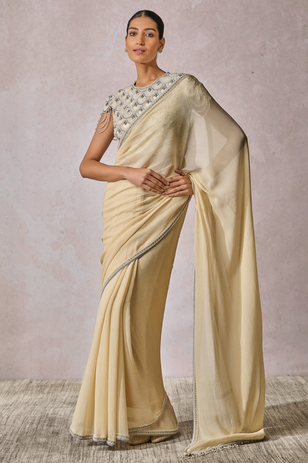 Pista Green Classic Draped Saree