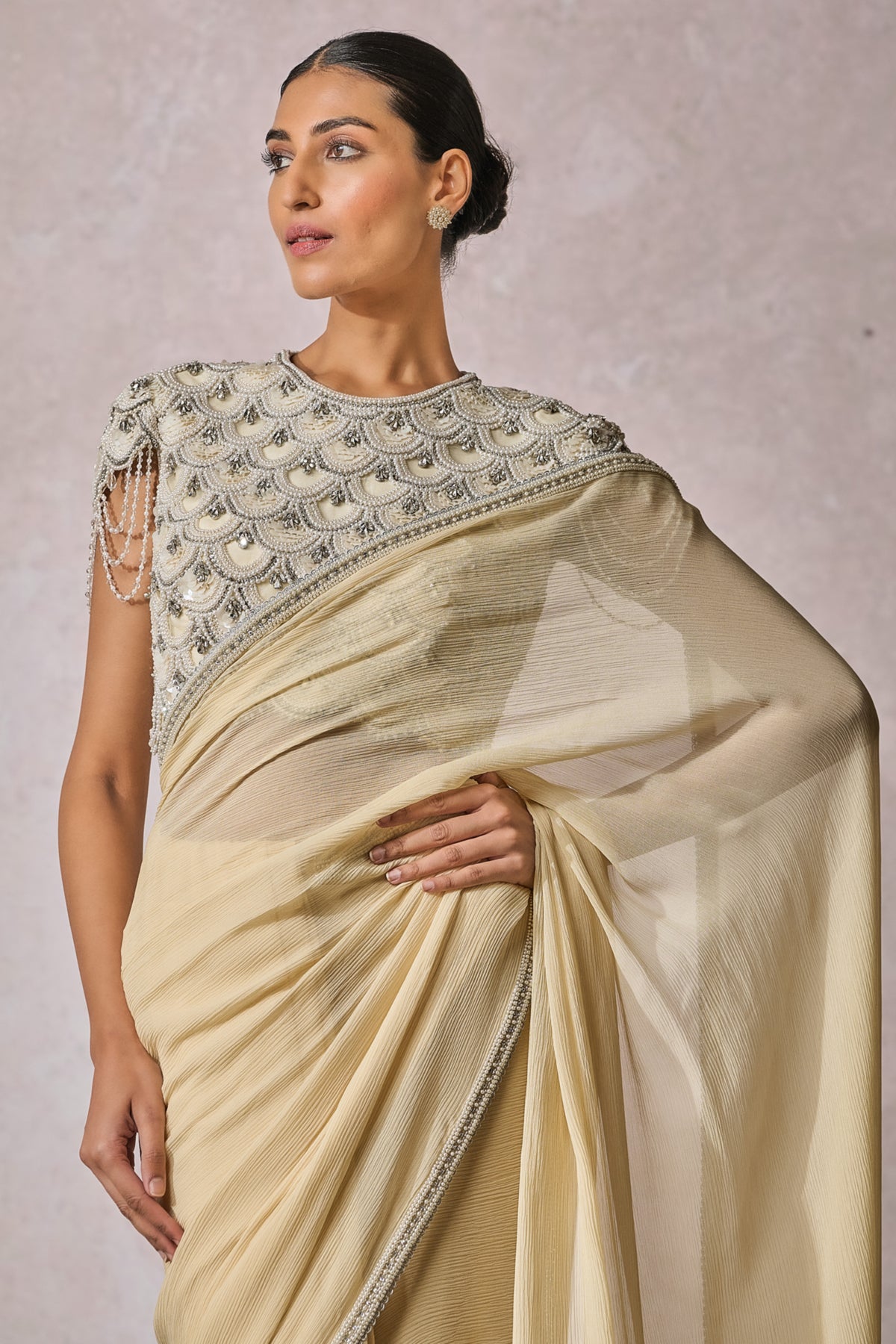 Pista Green Classic Draped Saree
