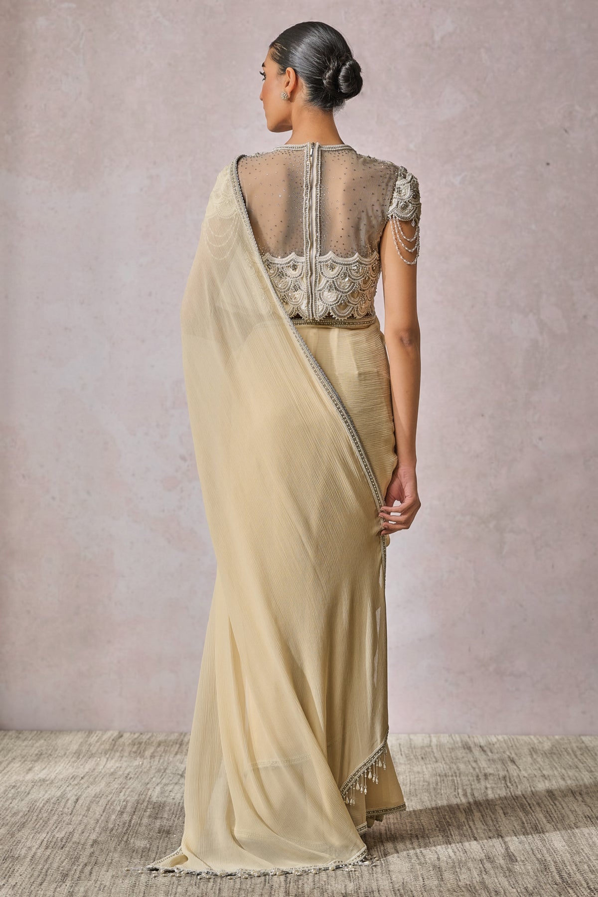 Pista Green Classic Draped Saree