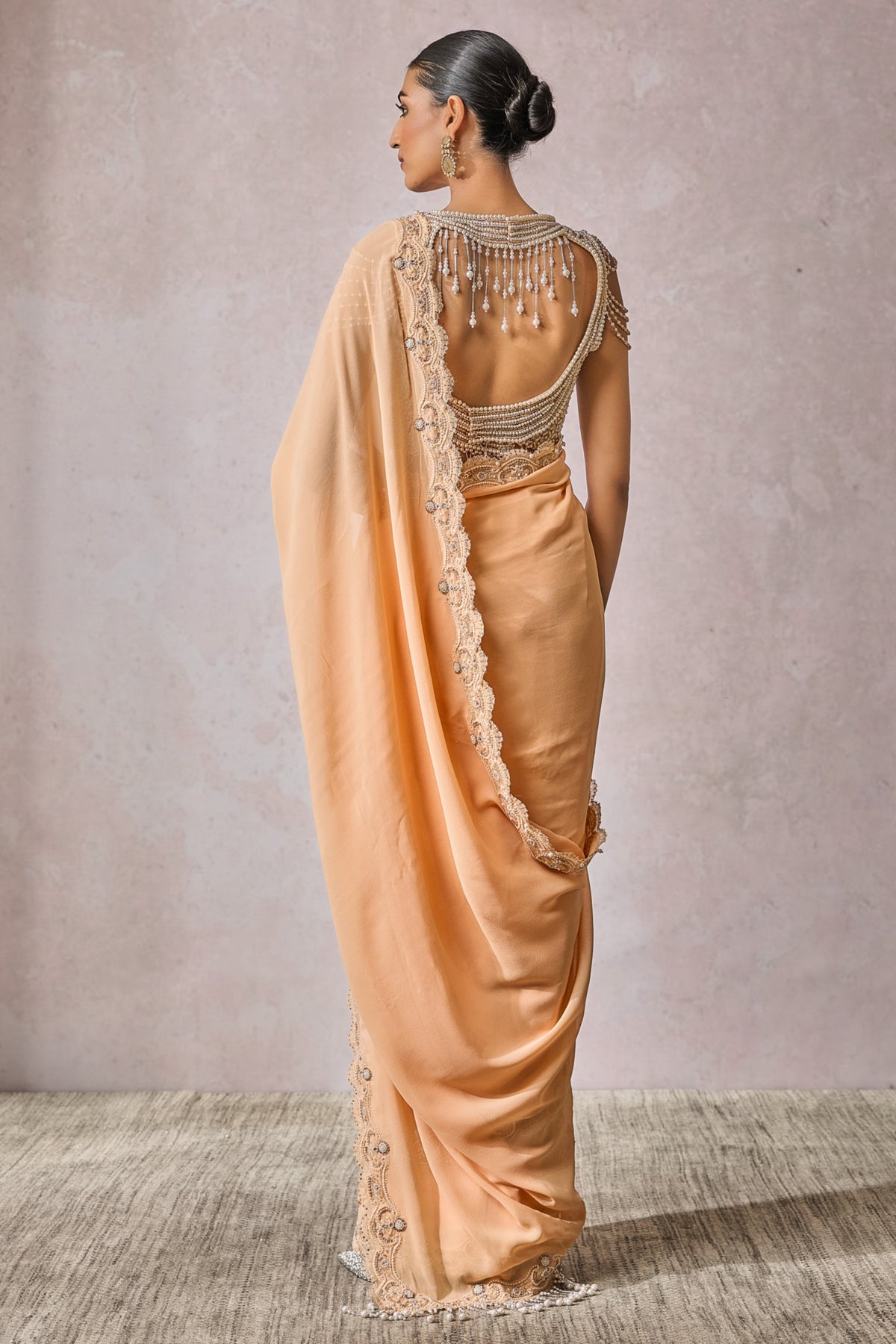 Peach Classic Draped Saree