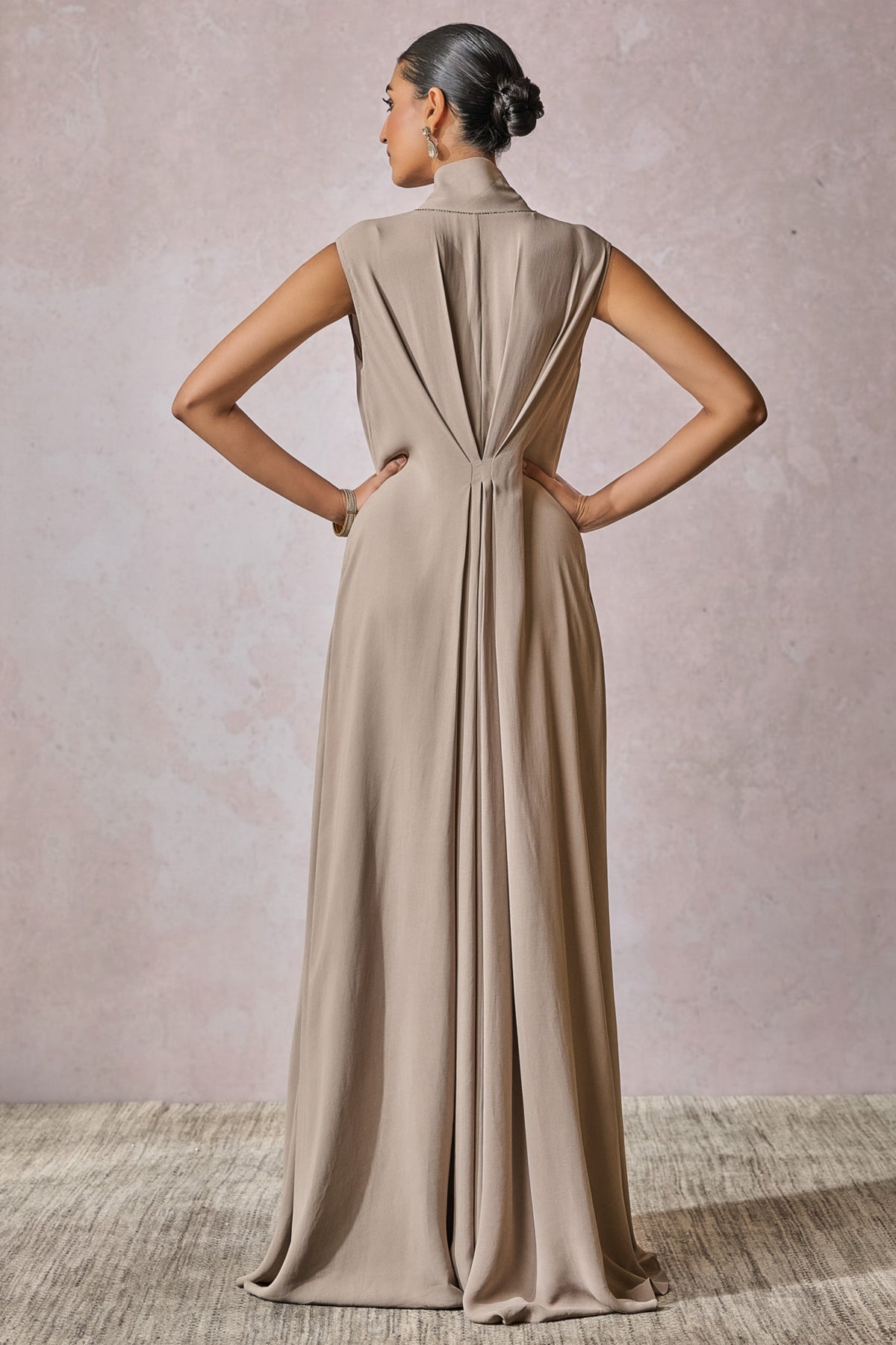 Silver Classic Drape Dress