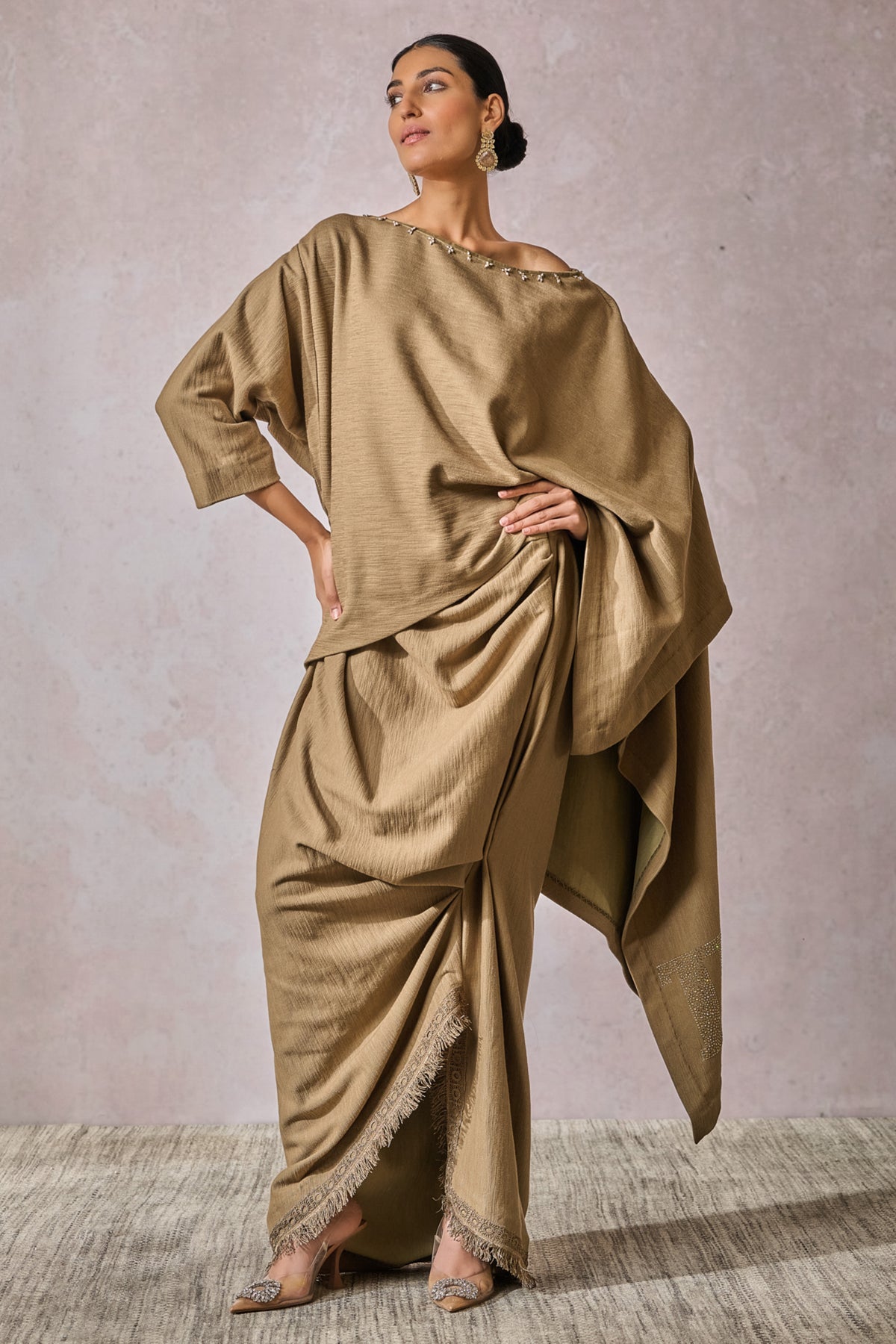 Khaki Skirt With Top