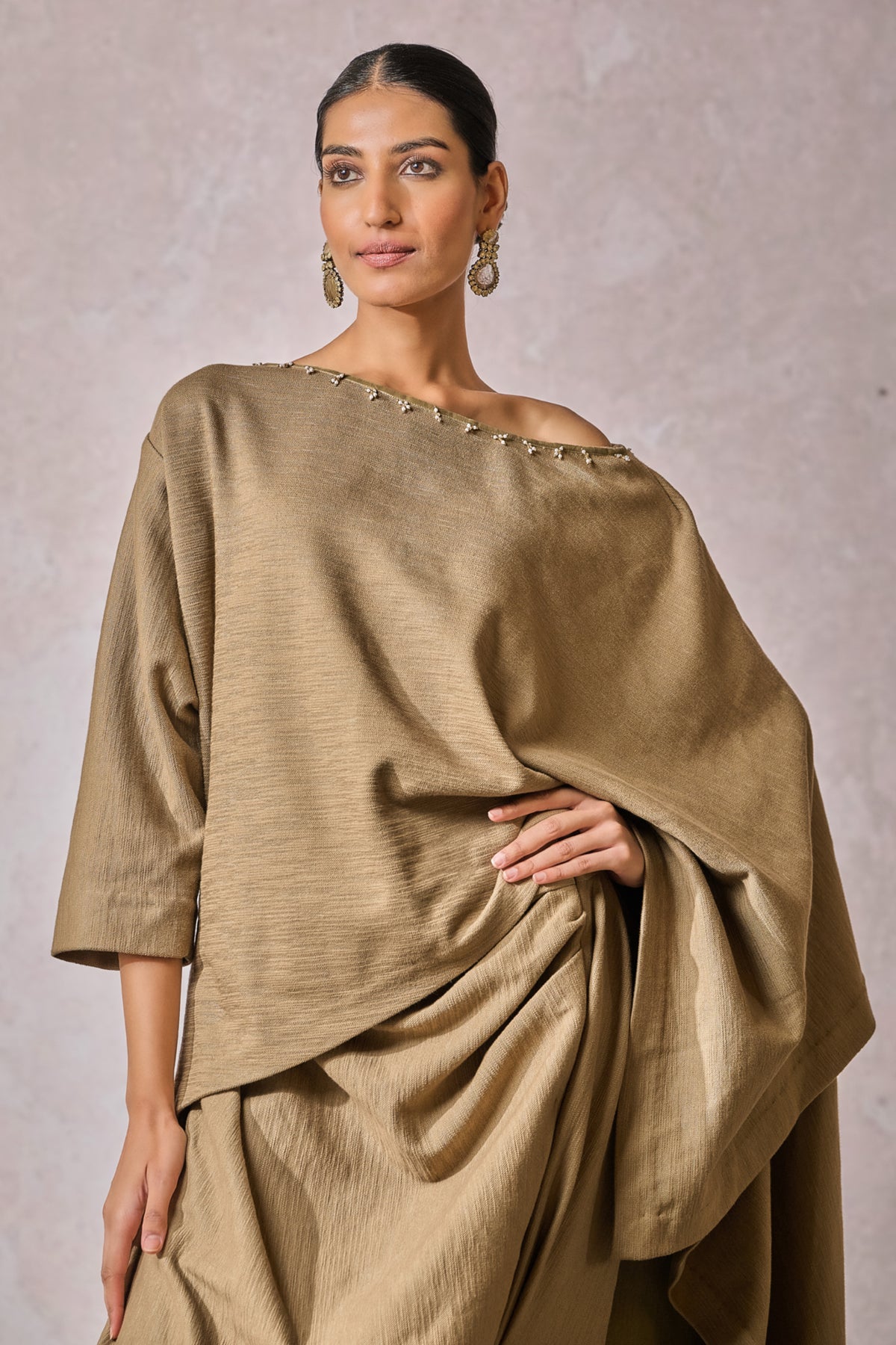 Khaki Skirt With Top