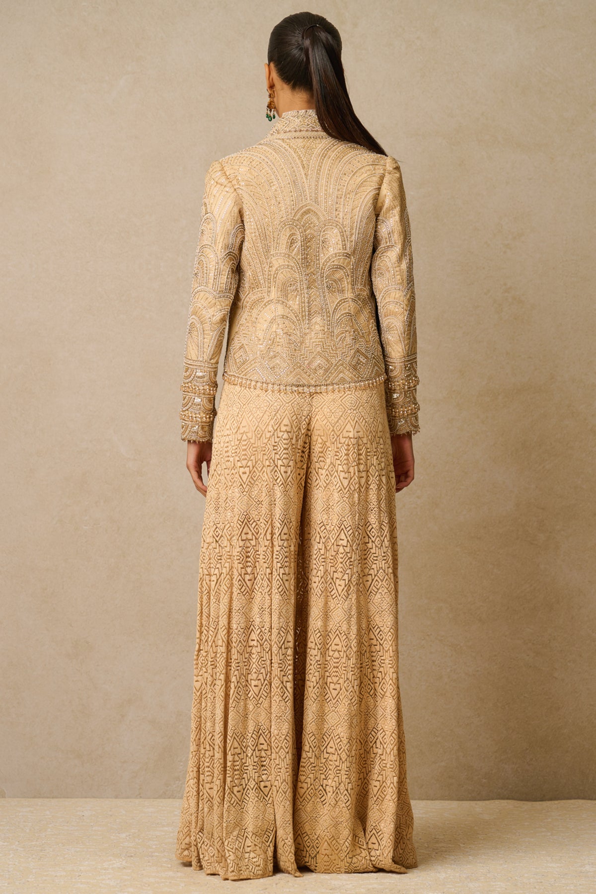Embellished Nude Gilet and Jumpsuit