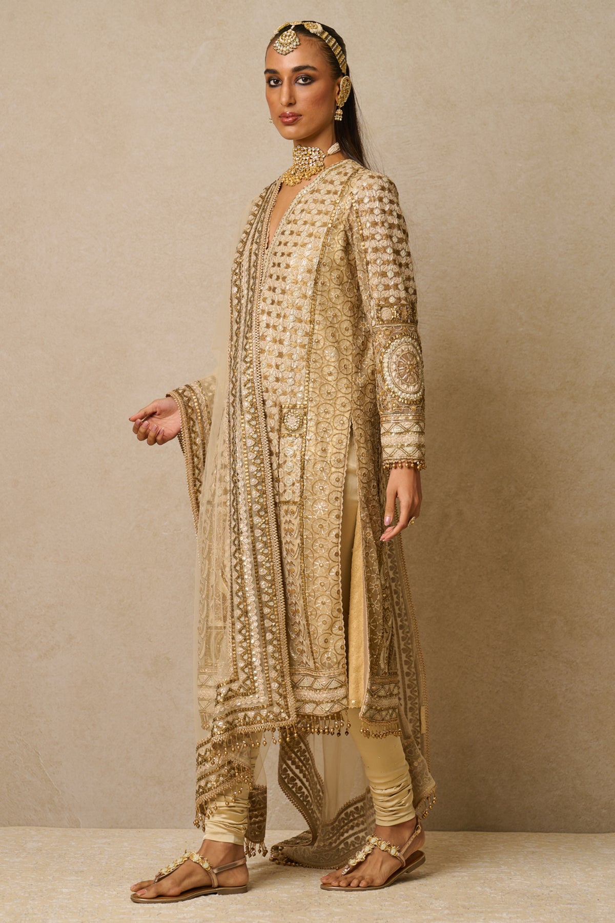 Gold Gota Patti Embroidered Kurta Set