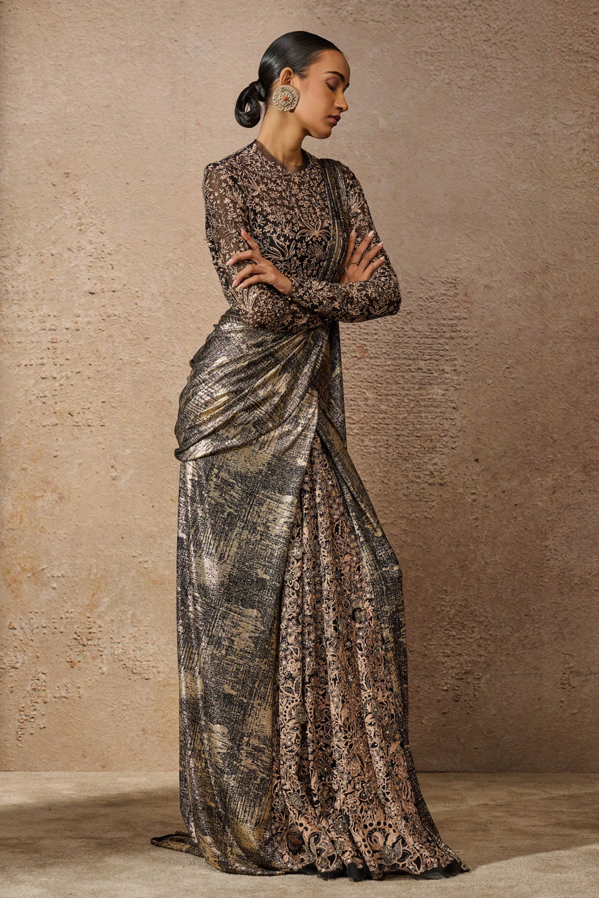 Signature Embroidered Saree Set