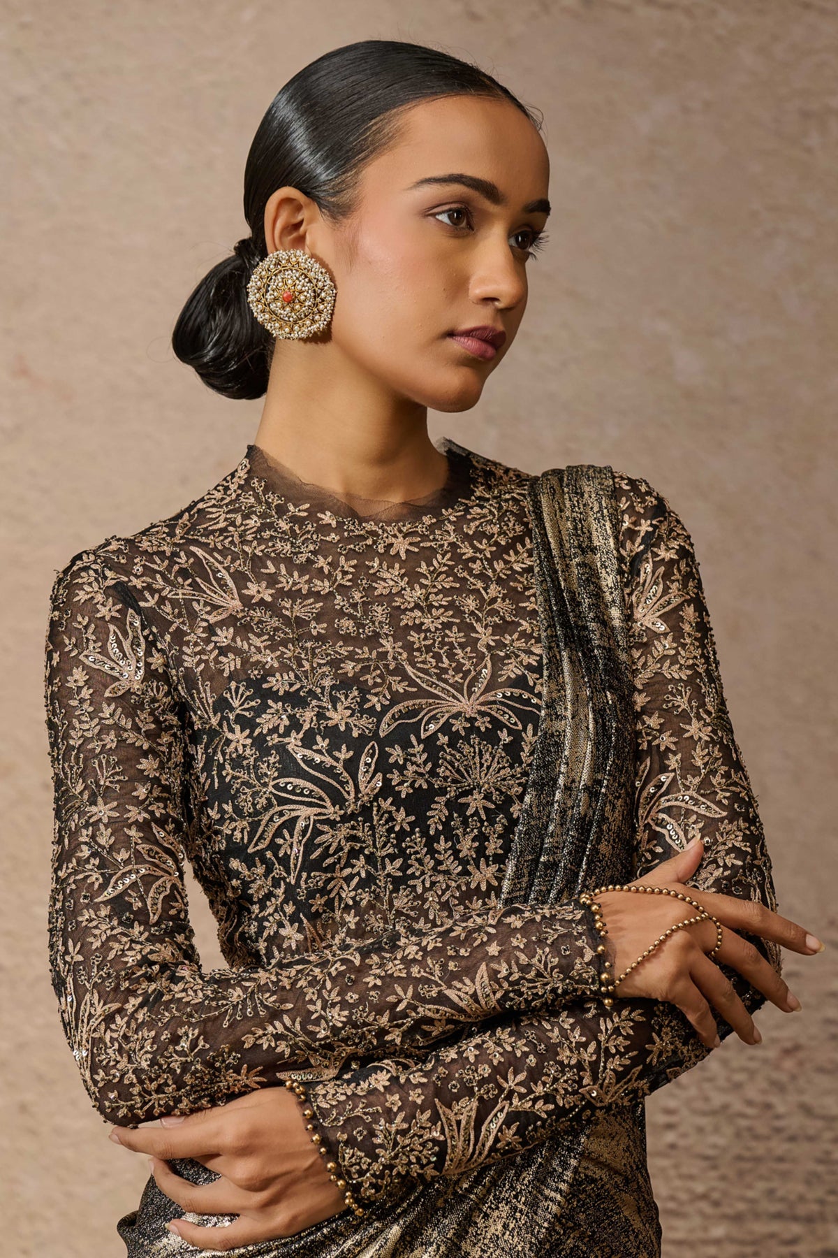 Signature Embroidered Saree Set
