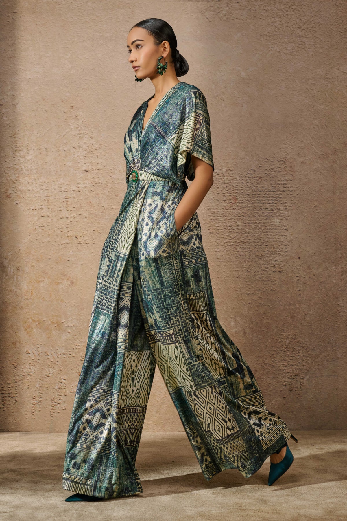 Signature Printed Peacock Jumpsuit